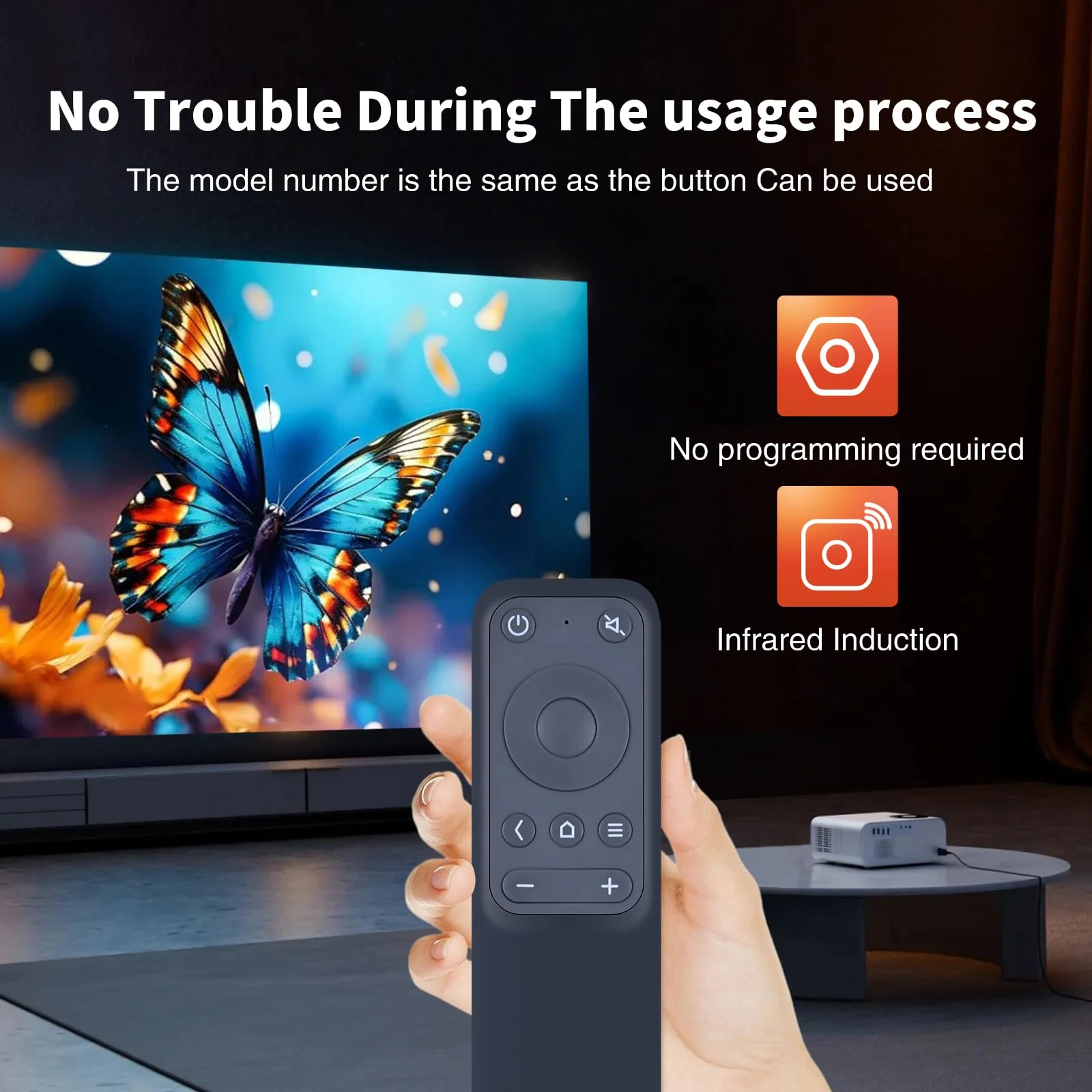 VA-LT003 WDZP New Remote Control Replacement for VAVA 4K VA-LT002 UST Laser Projector (Black) - Image 3