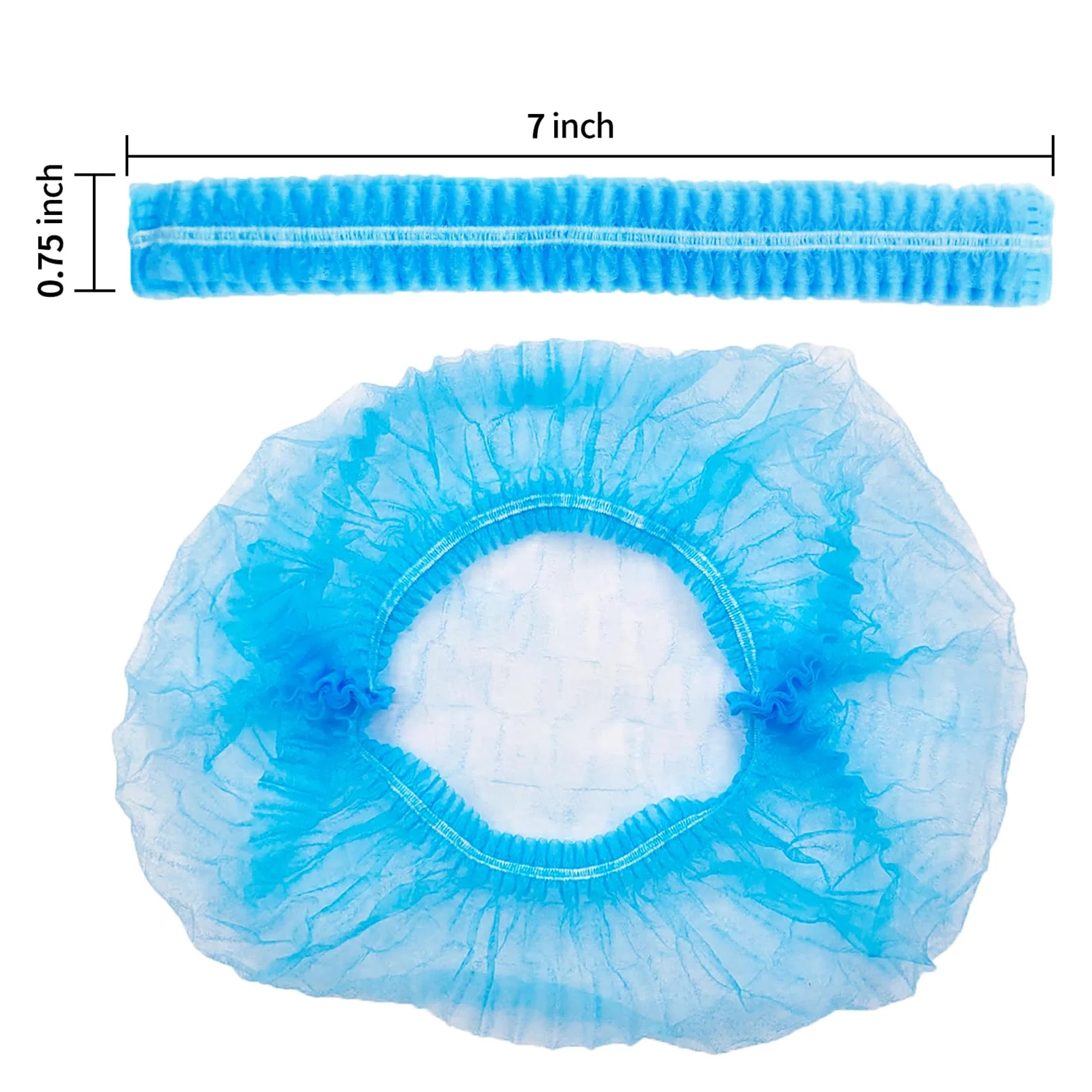 Vabrloy Pack of 100 Hair Nets, 53.3 cm Hair Nets Scalp, Surgical Cap, Hair Cap Made of Disposable Fabric, Bouffant Caps for Men and Women with Elastic Stretch Band, Black - Image 2