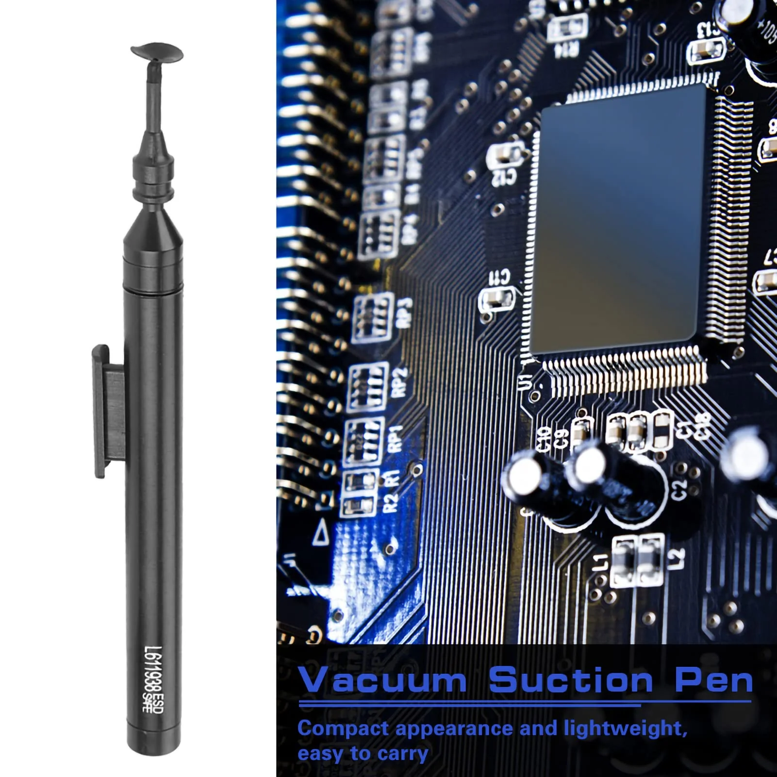 Vacuum Pen Suction Pen L611938 Vacuum Suction Spring with 6 Suction Cups and 2 Suction Tips for IC SMD, Default - Image 2