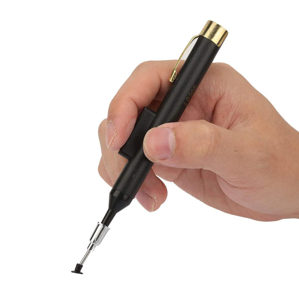 Vacuum Suction Pen Soldering Desoldering Pump Sucker IC SMD Vacuum Suction Pin Remover Tool LP-200 Manual Suction Pump Pickup Tool with 3 Suction Heads, #111 - Image 3