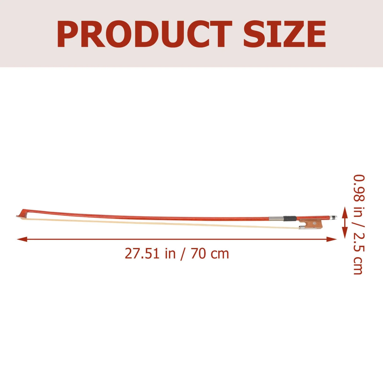 Vaguelly 3/4 Violin Bow Violin, Horsetail Hair Bow, Red Wood Round Stick Replacement Violin Bow, Violin Accessory Part - Image 9