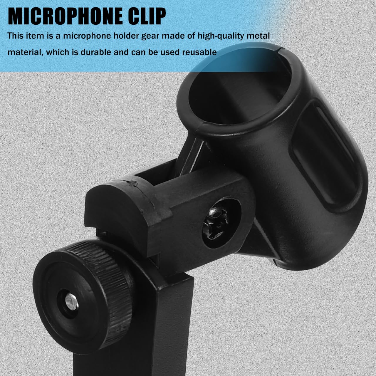 Vaguelly 6 Pcs Classic Black Metal + Plastic Drum Microphone Clip, Adjustable Mic Mount, Anti-Shock, Suitable for Most Drums & Percussion 13X7.2X2.5CMx3pcs Blackx3pcs - Image 2