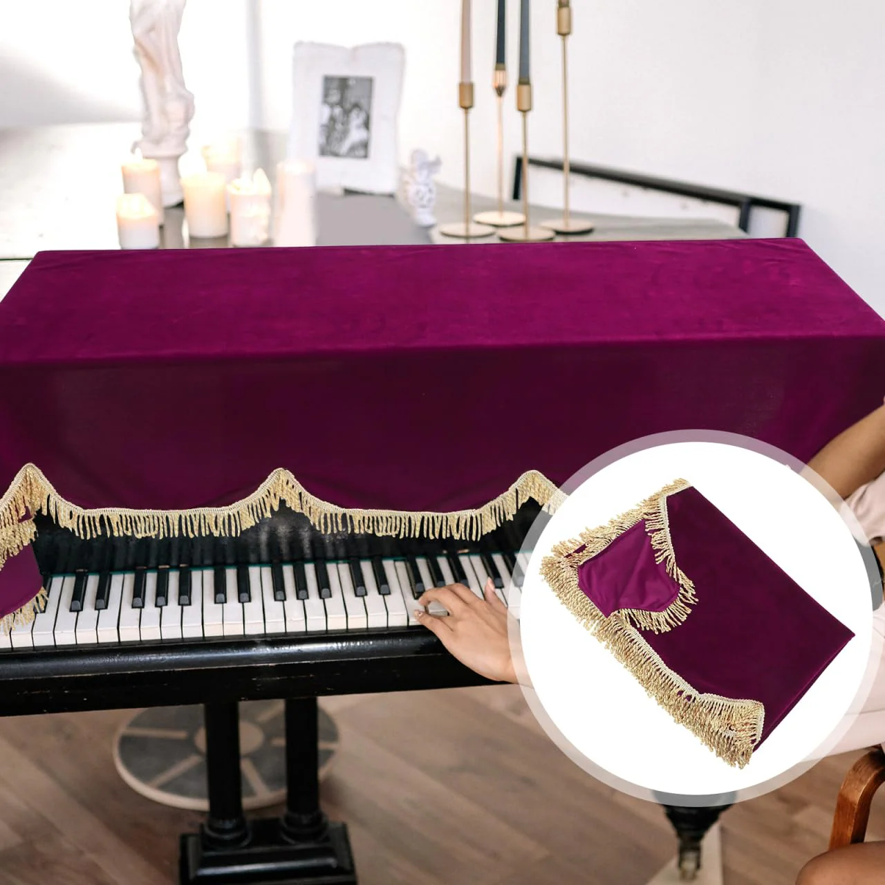 Vaguelly 88-Key Electronic Piano Cover Keyboard Dust Protector Velvet Piano Keyboard Cover for Electric and Instruments - Image 4