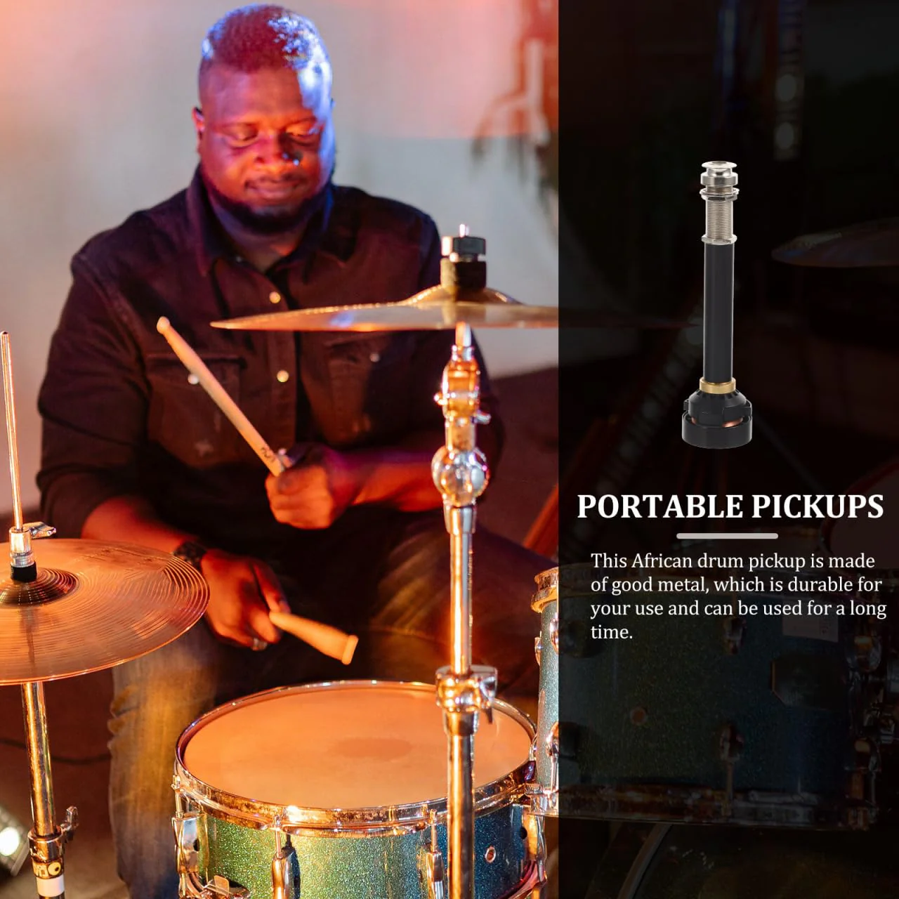 Vaguelly African Drum Pickup - Metal Mic Amplifier for Cajon and Hand Drums Enhances Sound Clarity Perfect for Music Lovers - Image 4