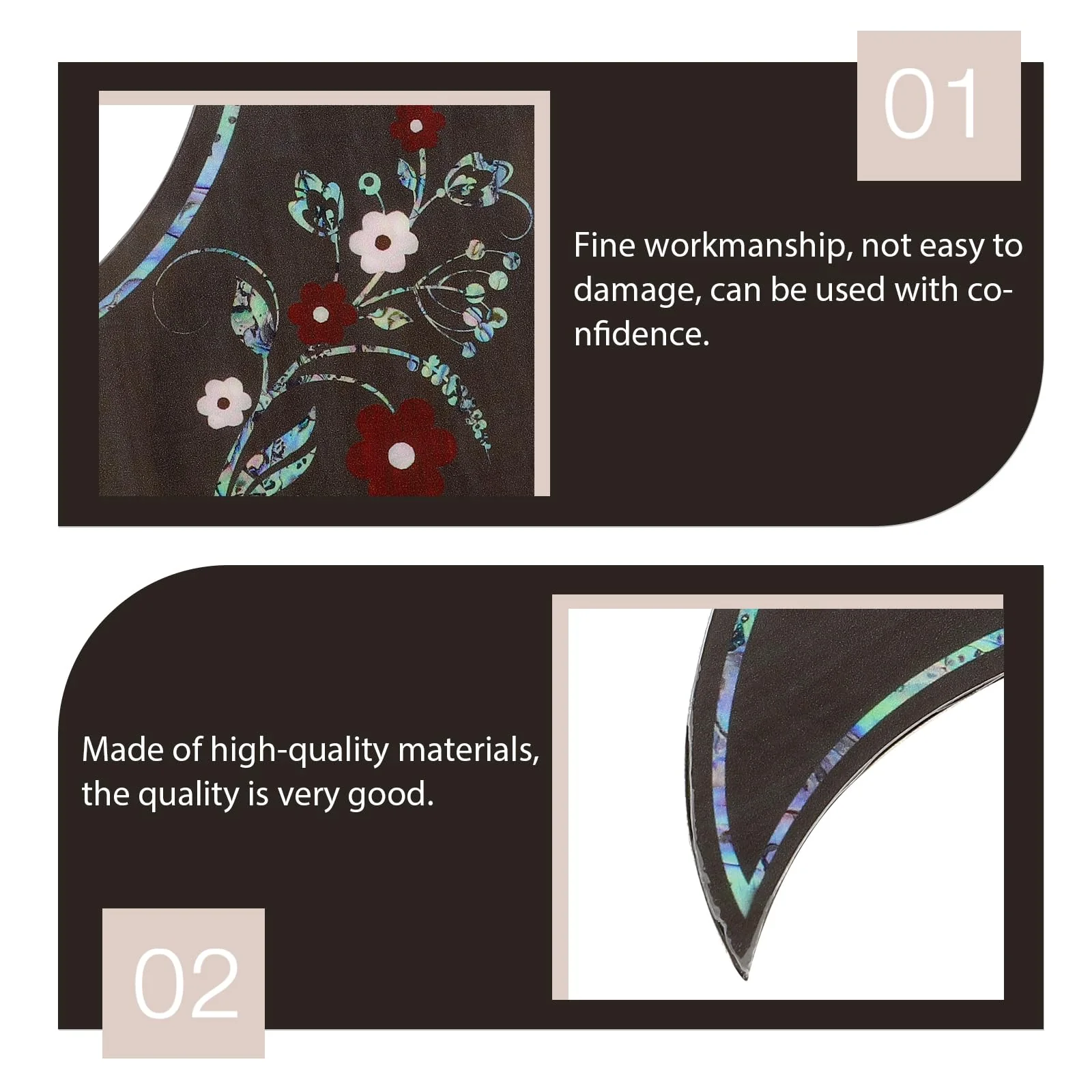 Vaguelly Bass Pickguards PVC Universal Folk Acoustic Guitar Pickguard Teardrop Shape Self-adhesive Guitar Pickguard Sticker Fits 39-41inches - Image 2
