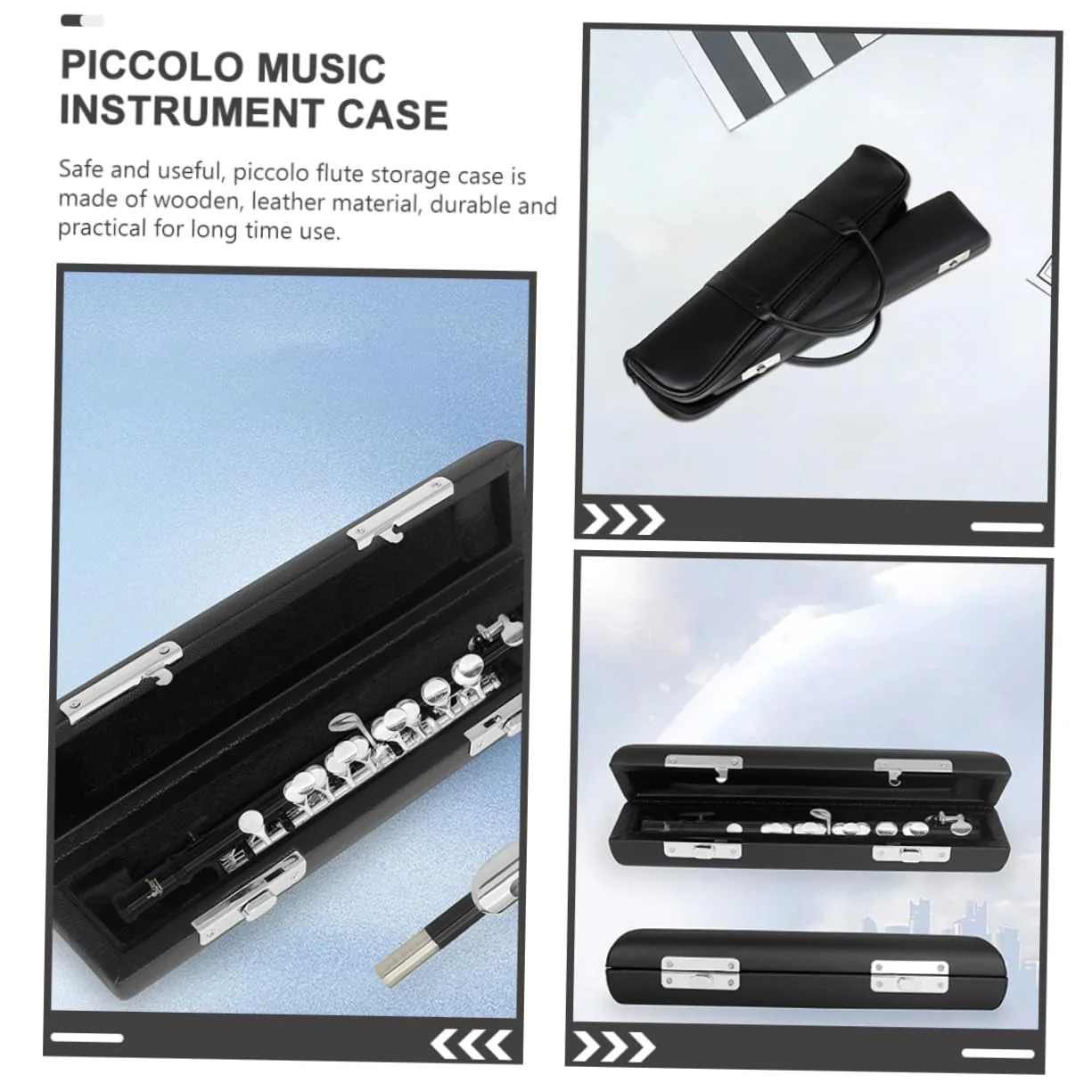 Vaguelly Box Leather Piccolo Case Piccolo Musical Instrument Case Flute Case Piccolo Music Instrument Case Flute Musical Instrument Case Hardware Storage - Image 6