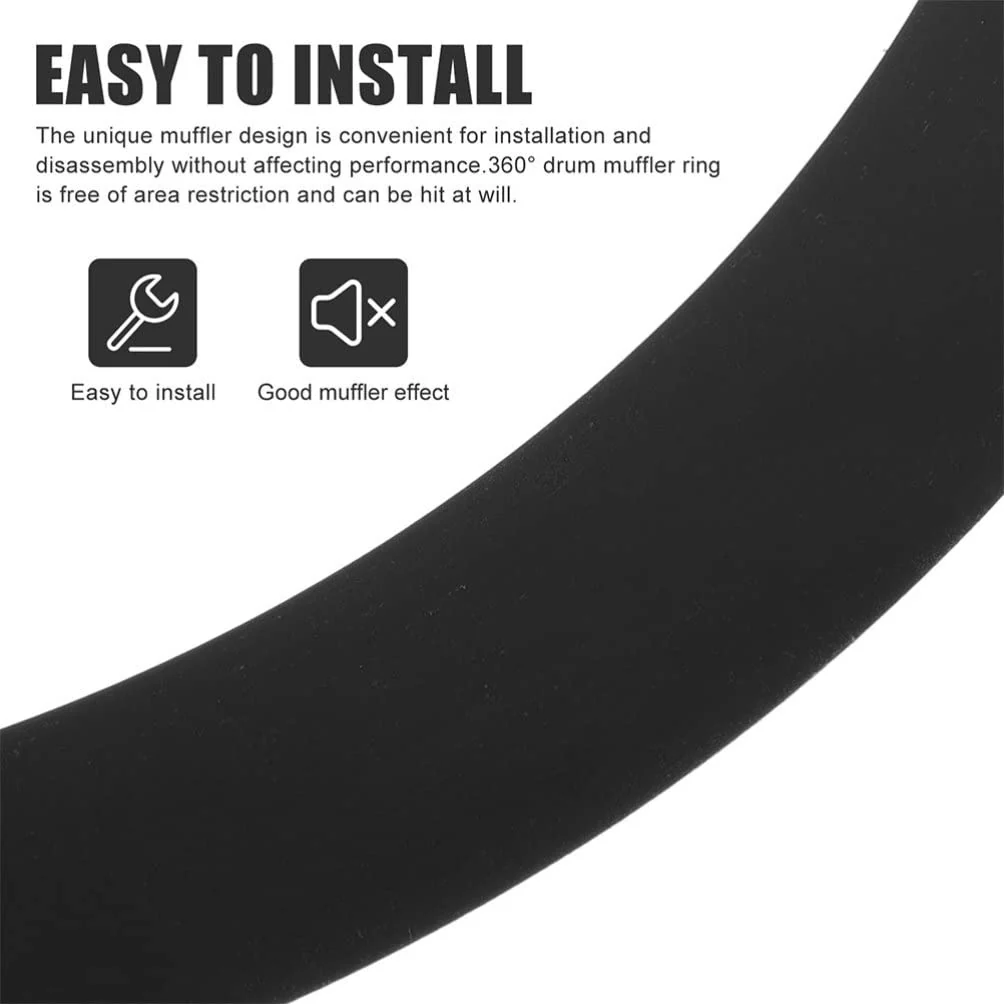 Vaguelly Electronic Drum Pads Drum Damperner Ring 4 Pieces/set Drum O Rings Drum Mufflers Circle Drum Dampeners Bass Drum Port Hole Rings, 12/13/14/16inch Drum Tone Control Ring Electronics Tools Black - Image 3