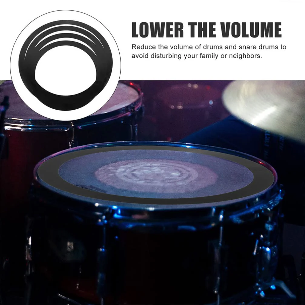 Vaguelly Electronic Drum Pads Drum Damperner Ring 4 Pieces/set Drum O Rings Drum Mufflers Circle Drum Dampeners Bass Drum Port Hole Rings, 12/13/14/16inch Drum Tone Control Ring Electronics Tools Black - Image 8
