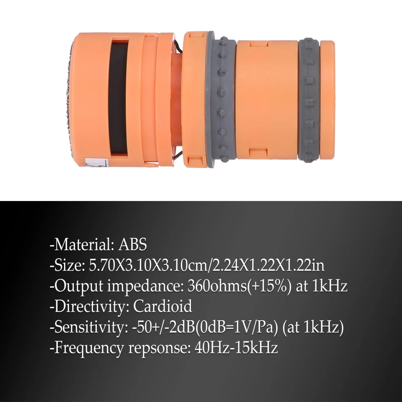Vaguelly Mic Supplies 2pcs Dynamic Microphone DIY Microphone Accessory Microphone Capsule Noise canceling Microphone for Mic Cardioid Mic Mic Core Hand Microphone abs Noise Reduction 3.1X5.7CMx2pcs Orangex2pcs - Image 4