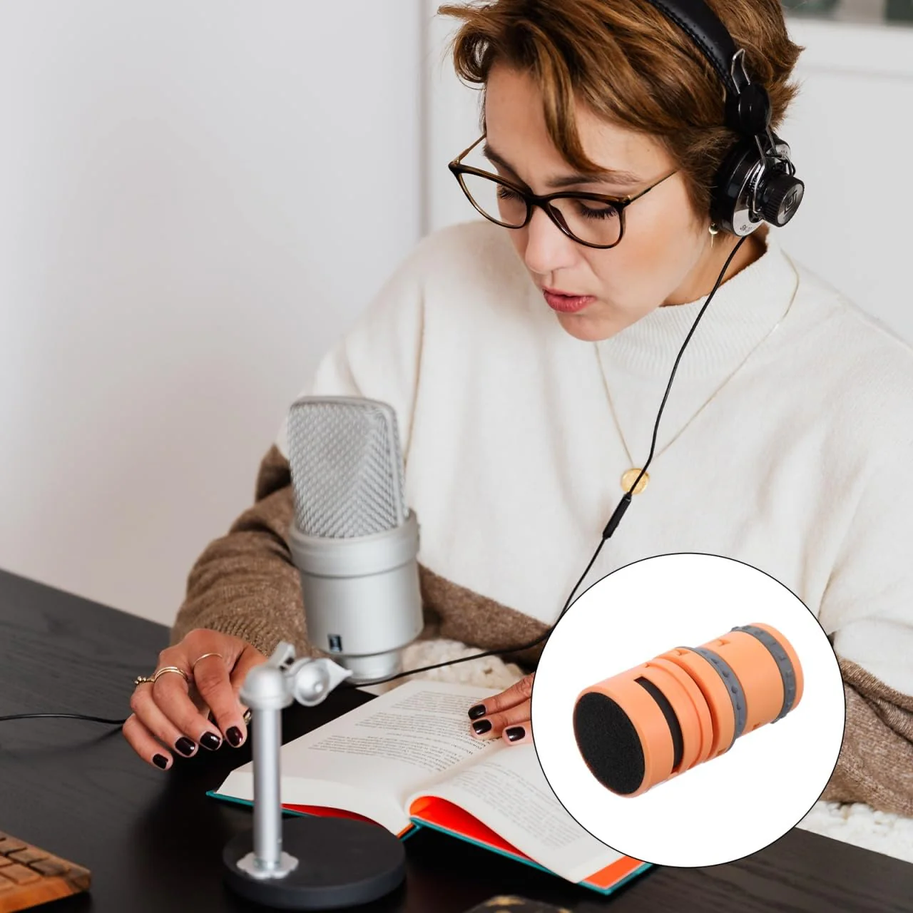 Vaguelly Mic Supplies 2pcs Dynamic Microphone DIY Microphone Accessory Microphone Capsule Noise canceling Microphone for Mic Cardioid Mic Mic Core Hand Microphone abs Noise Reduction 3.1X5.7CMx2pcs Orangex2pcs - Image 8