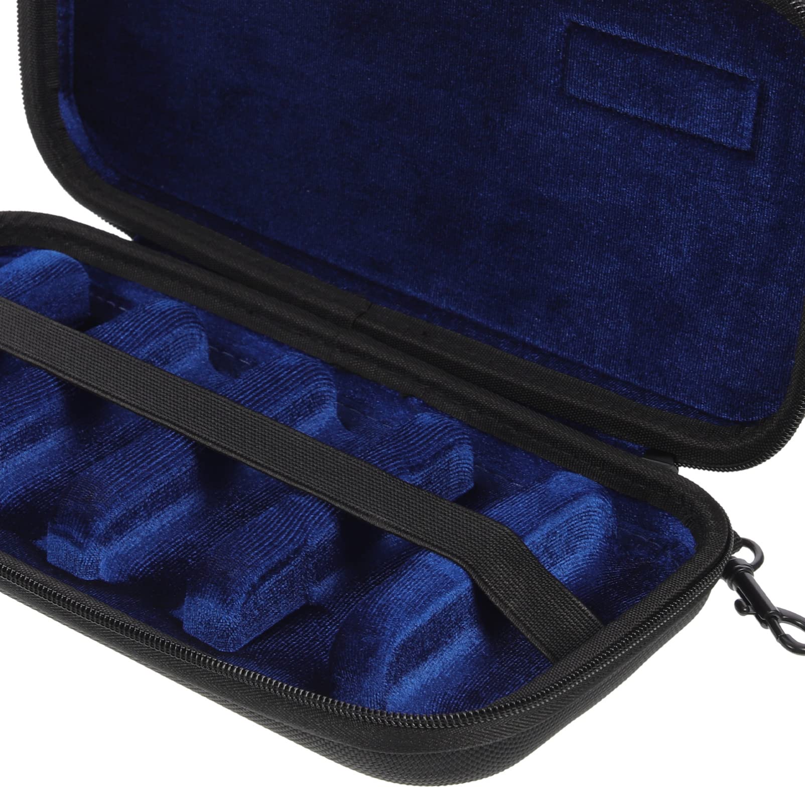 Vaguelly Saxophone Mouthpieces Case, Superior Oxford Cloth Clarinet Mouthpieces Case,Blue Velvet Lining,Multi Space Woodwind Case Storage Bag - Image 6