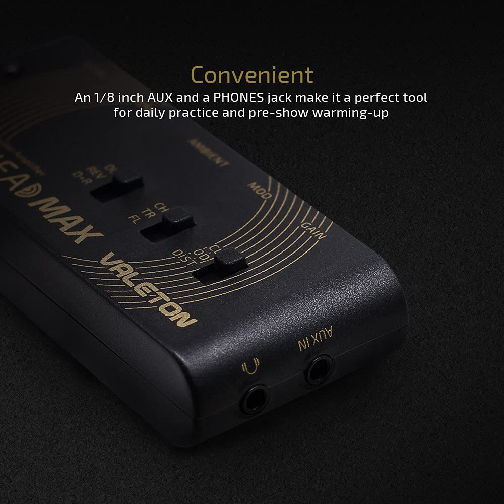 VALETON Guitar Headphone Amplifier Multi Effects Pocket Rechargeable Mini Practice Amplifier Rushead Max (Include 2 Additional Guitar Picks) - Image 4