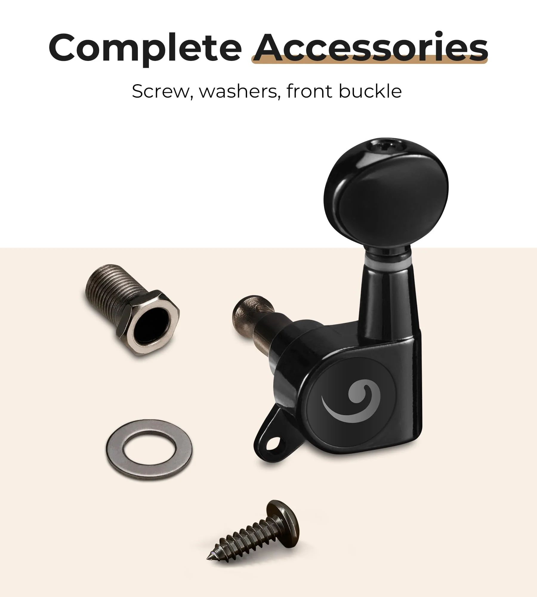Vangoa 6L6R 12 Pieces Guitar String Tuning Pegs Tuner Machine Heads Knobs Tuning Keys for 12 String Acoustic or Electric Guitar, Nickel, DARK BRONZE - Image 2