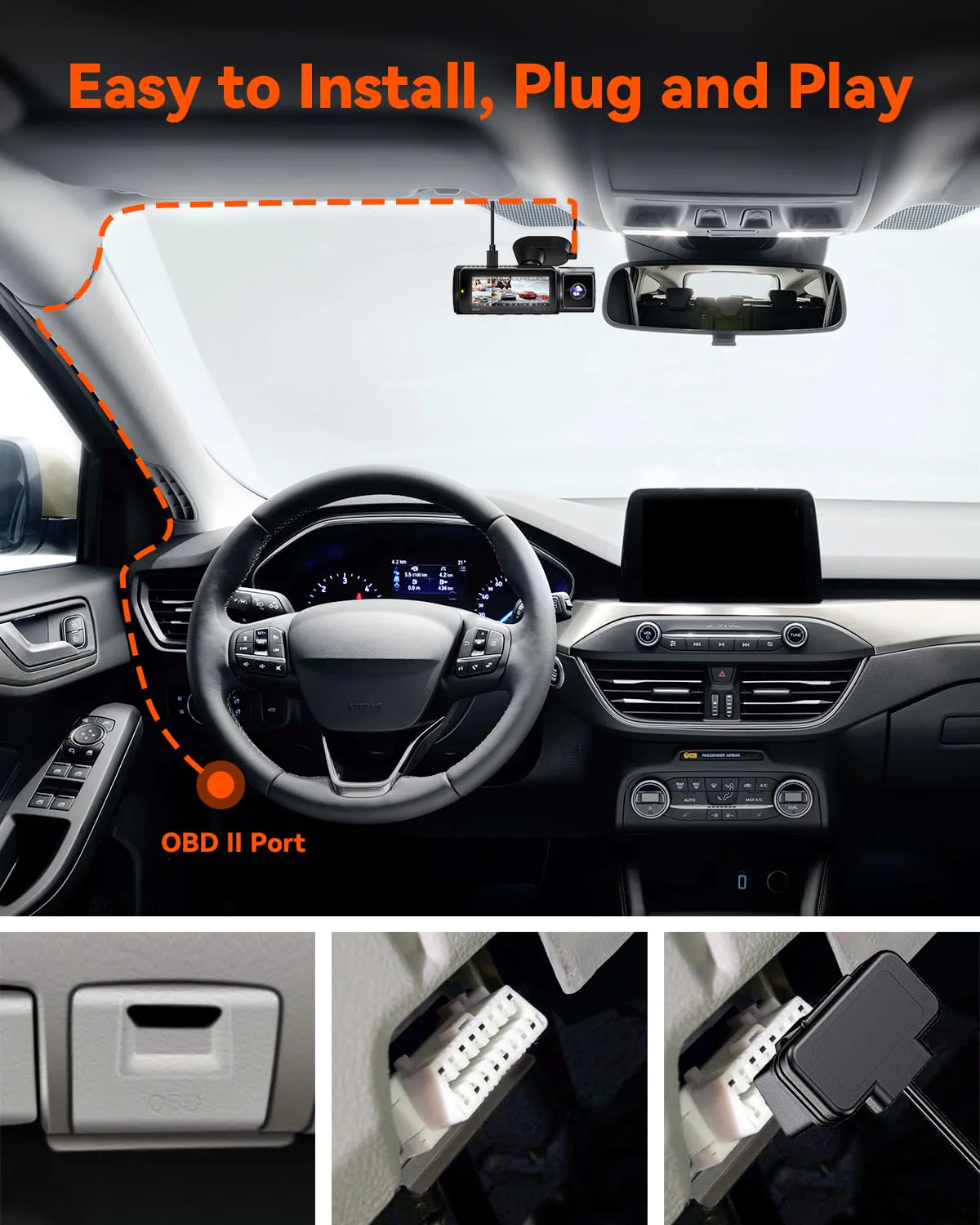 VANTRUE 10ft USB-C USB LED Screen OBD Hardwire Power Cable, 3 Gear Shifting, Low Voltage Protection for Parking Mode, for E1 Pro,N4 Pro S,N5(S),N4(S),S1 Pro(Max),N2X,E360/ACE,E1 Lite, E2 Dash Cam - Image 7
