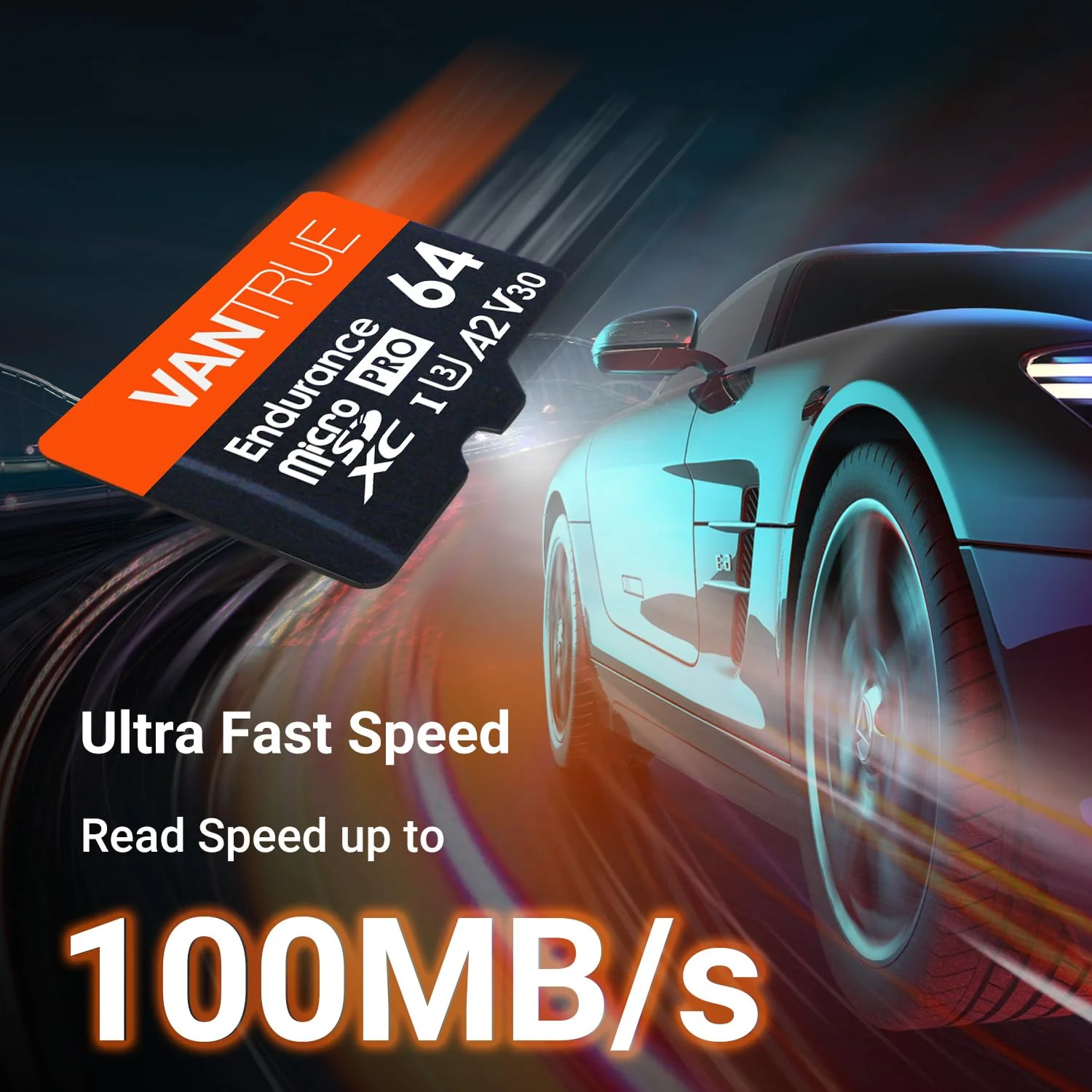 Vantrue 64GB microSD Card with Adapter, U3 UHS-I High Speed SD Card for Dash Cams & Home Security System Video Cameras Vantrue 64GB microSD Card - Image 4