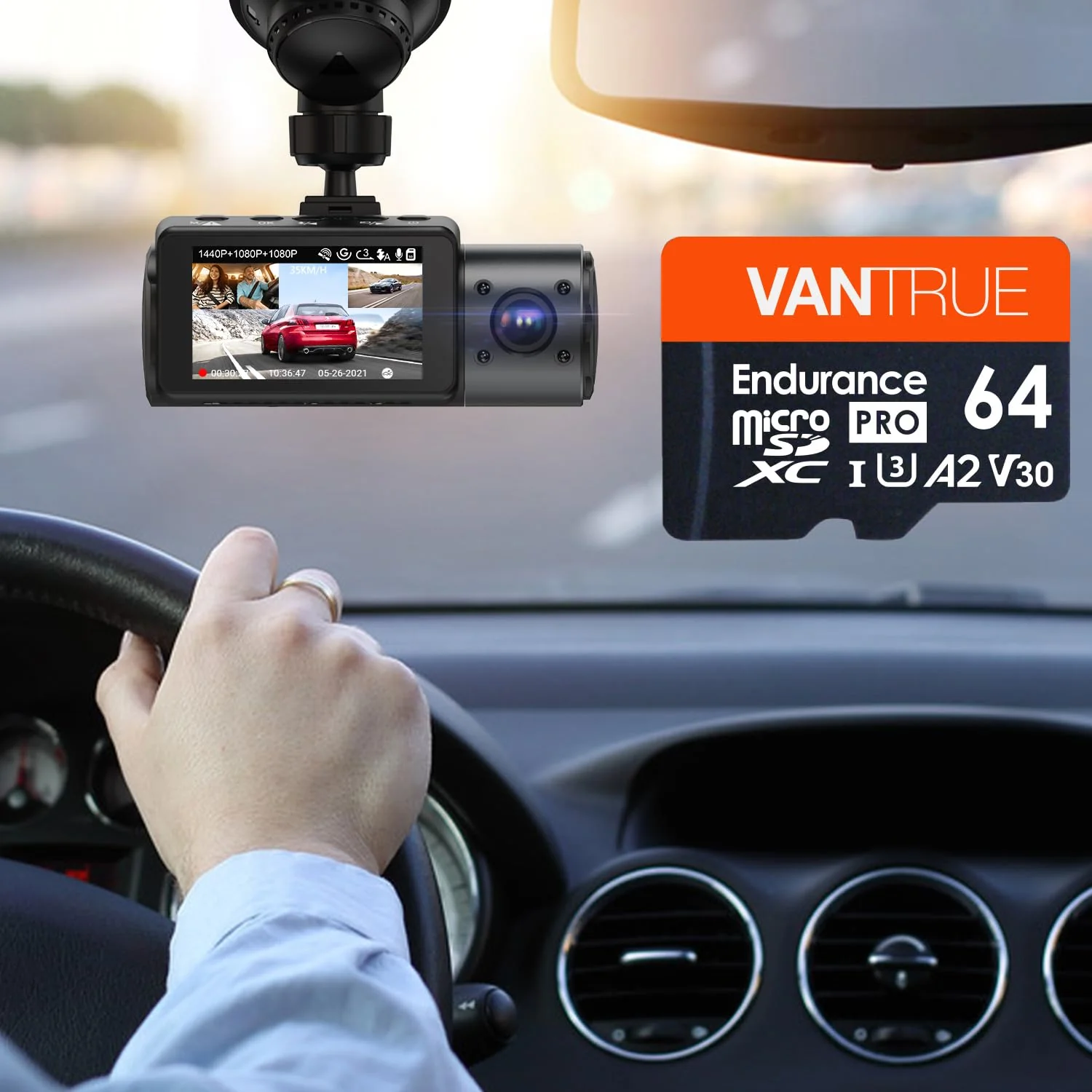 Vantrue 64GB microSD Card with Adapter, U3 UHS-I High Speed SD Card for Dash Cams & Home Security System Video Cameras Vantrue 64GB microSD Card - Image 7
