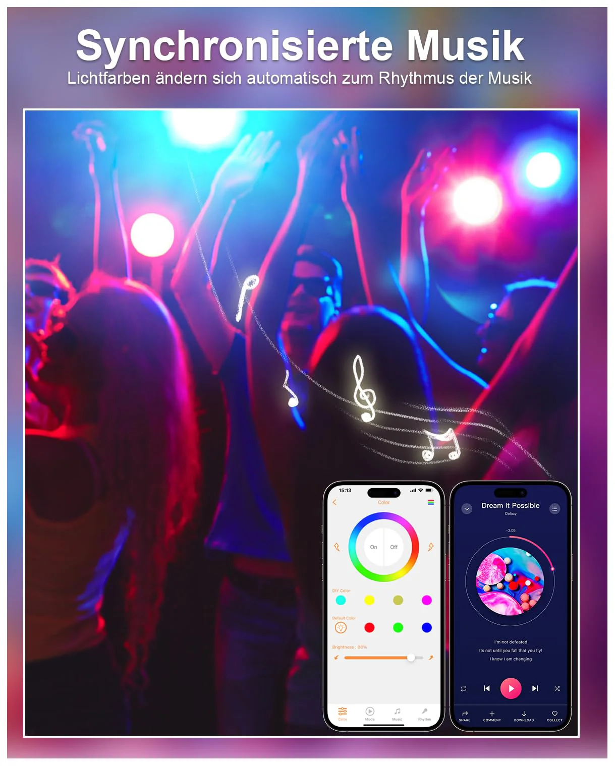 VARICART LED Recessed Spotlight 230 V RGB Alexa, Smart LED Spot Flat Bluetooth 7 W 2700 K-6000 K, Recessed Spotlights, Dimmable, Colourful, Set of 6, IP44 68 mm Recessed Lights, App Control, Colours 7W Ø68-85mm Lochmass - Image 7