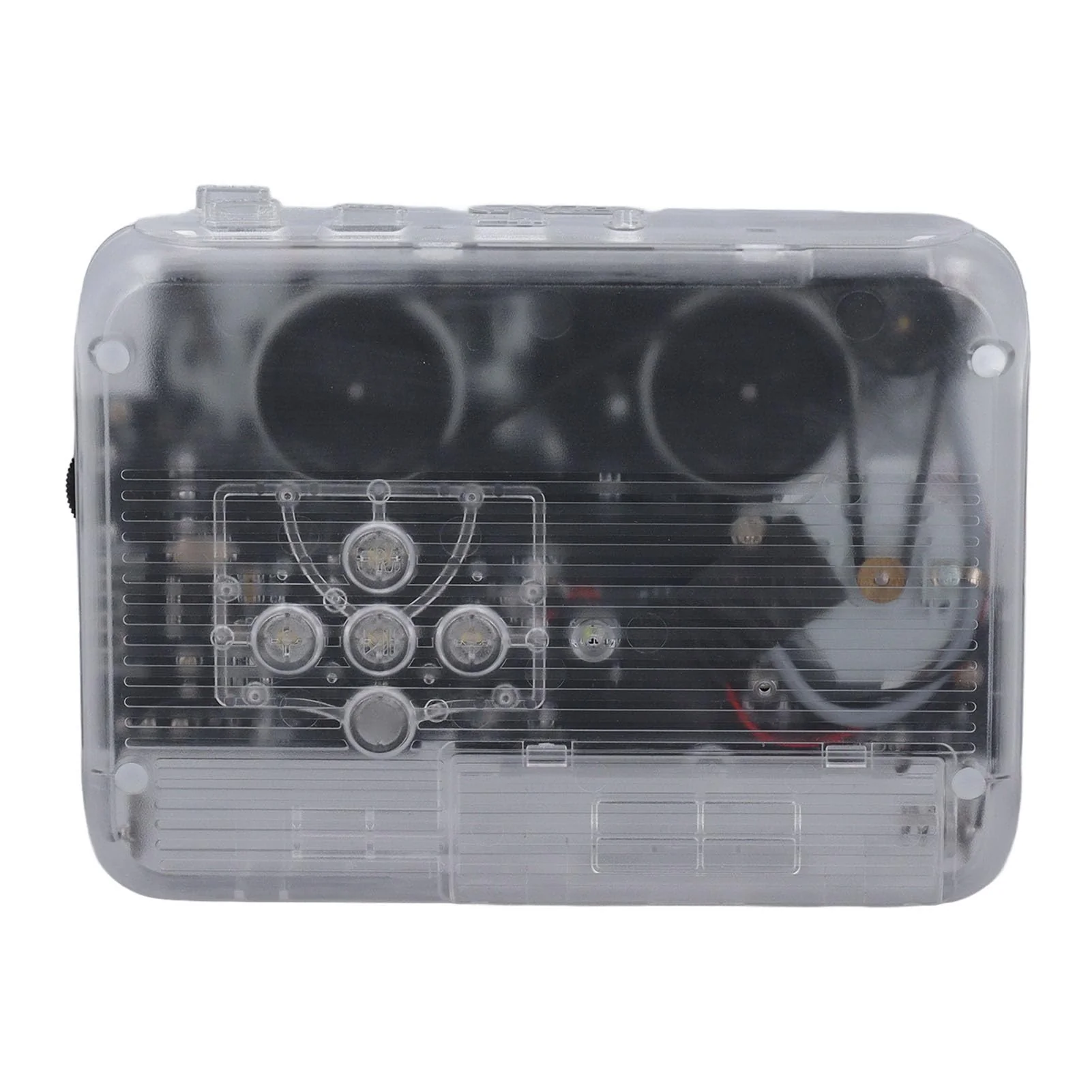 VBESTLIFE Portable Cassette Player Recorder with Bluetooth Transmitter, Cassette Tape Player with 3.5mm Headphone Jack,Powered by AC Adapter or AA Battery (Clear) Clear - Image 6
