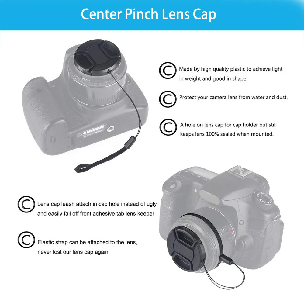 Veatree 77mm Lens Hood Set, Collapsible Rubber Lens Hood with Filter Thread + Reversible Tulip Flower Lens Hood + Center Pinch Lens Cap + Microfiber Lens Cleaning Cloth - Image 6