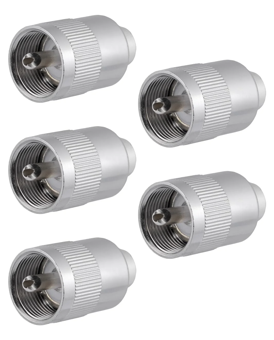 Vecys 5pcs PL259 UHF Male Connector 50 Ohm PL259 Male Plug Crimp RF Coaxial Plug Adapter for RG58 LMR195 RG142 RG400 Low Loss Coaxial Cable PL259 for RG58/RG400 - Image 2