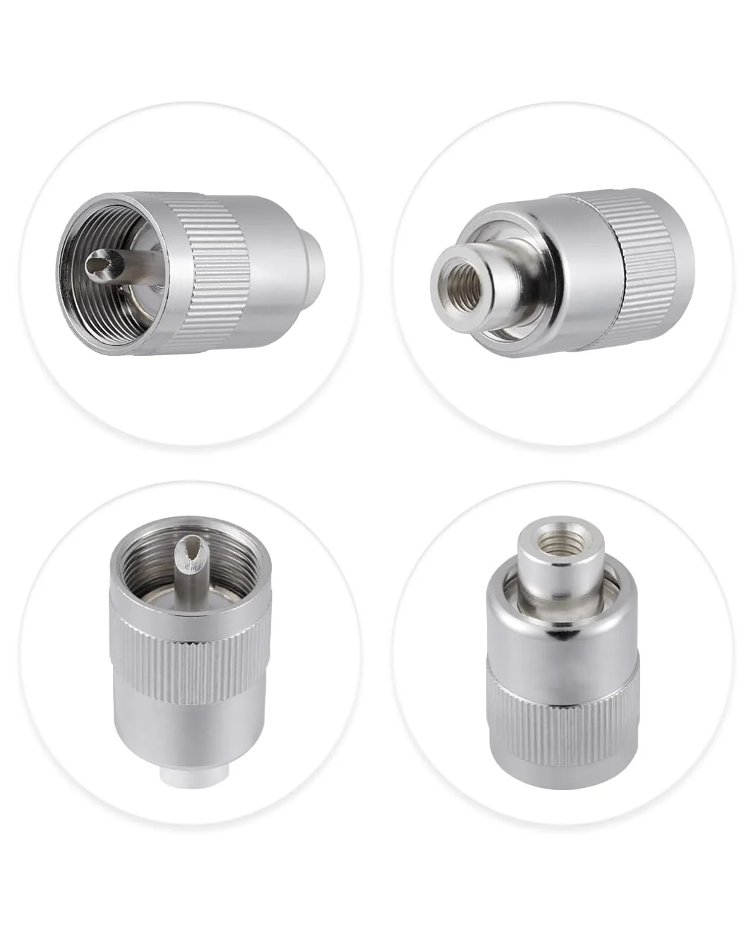 Vecys 5pcs PL259 UHF Male Connector 50 Ohm PL259 Male Plug Crimp RF Coaxial Plug Adapter for RG58 LMR195 RG142 RG400 Low Loss Coaxial Cable PL259 for RG58/RG400 - Image 6