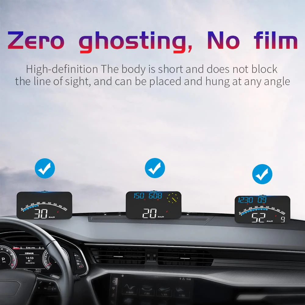 VEESA Digital GPS Speedometer, Car Universal HUD Head Up Display with Speed MPH, Compass Driving Direction, Fatigue Driving Reminder, Overspeed Alarm Trip Meter, for All Vehicle (G10) G10 - Image 2