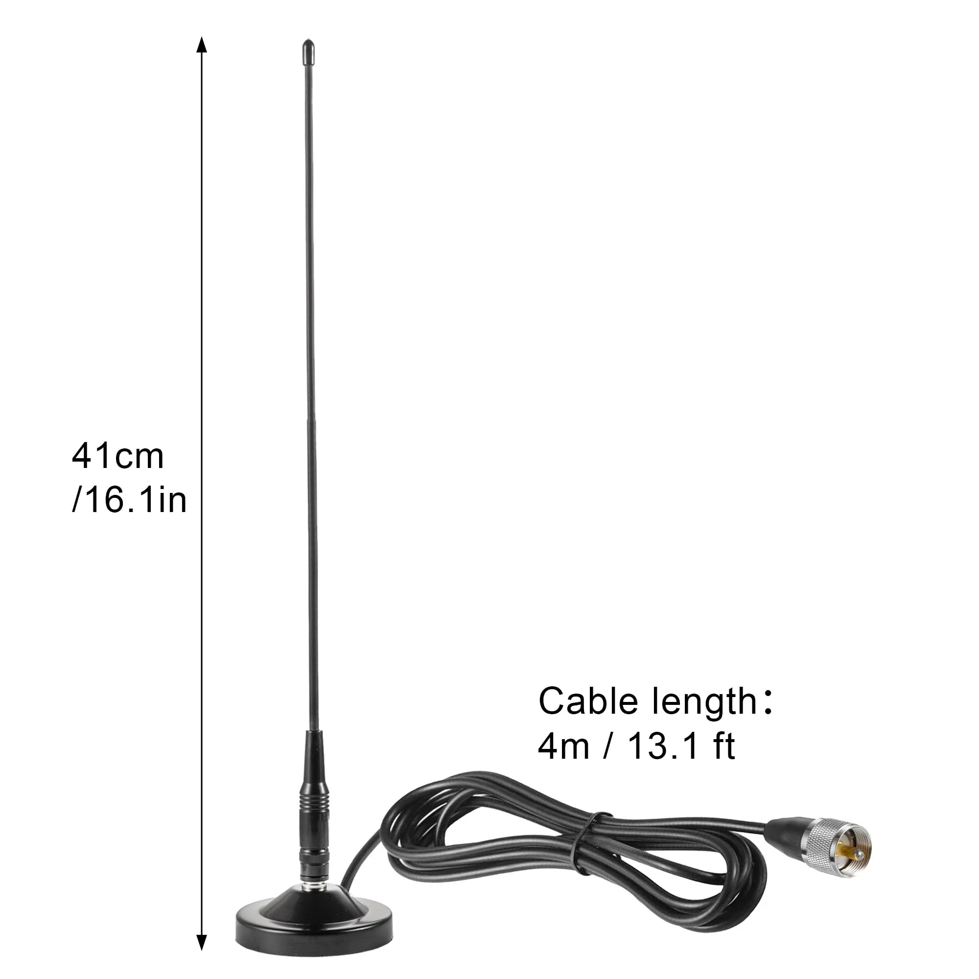 Vehicle Car Mobile Ham Radio GMRS Soft Whip Antenna, UHF VHF 136-174MHz 400-470MHz 2meter 70CM Magnetic Base Mount Antenna for Motorola Kenwood Midland BTECH and BaoFeng Mobile Radios, Eifagur - Image 2