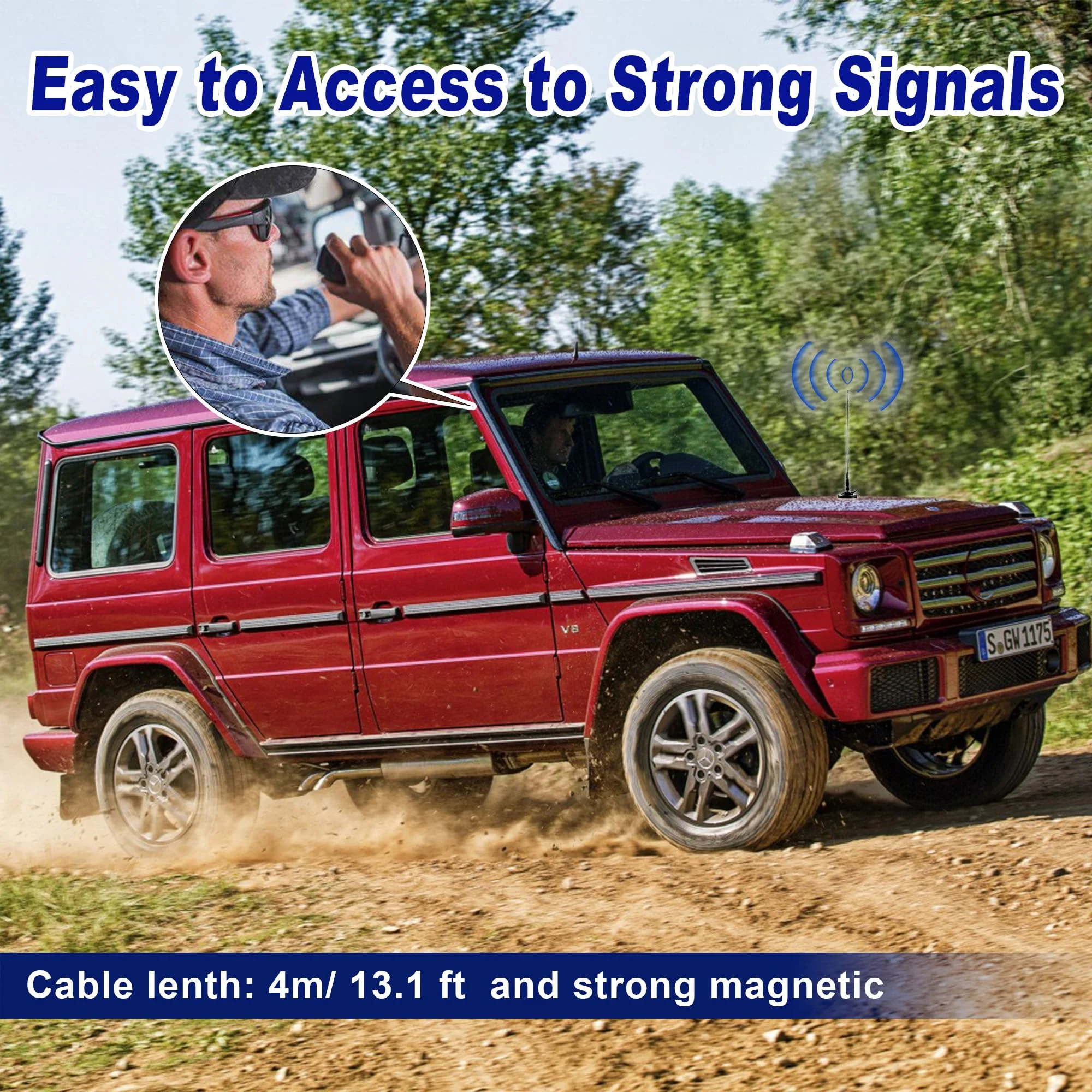 Vehicle Car Mobile Ham Radio GMRS Soft Whip Antenna, UHF VHF 136-174MHz 400-470MHz 2meter 70CM Magnetic Base Mount Antenna for Motorola Kenwood Midland BTECH and BaoFeng Mobile Radios, Eifagur - Image 5