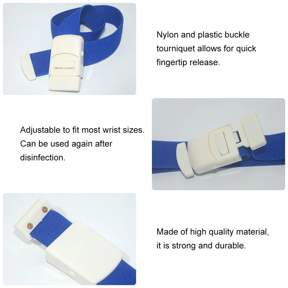 Vein Congestion, Tourniquet, Storage Hose, Tourniquet with Closure System with Instant Release, Tourniquet Medical, for Medical Emergency, Nurse, First Aid, Outdoor Black+blue - Image 2