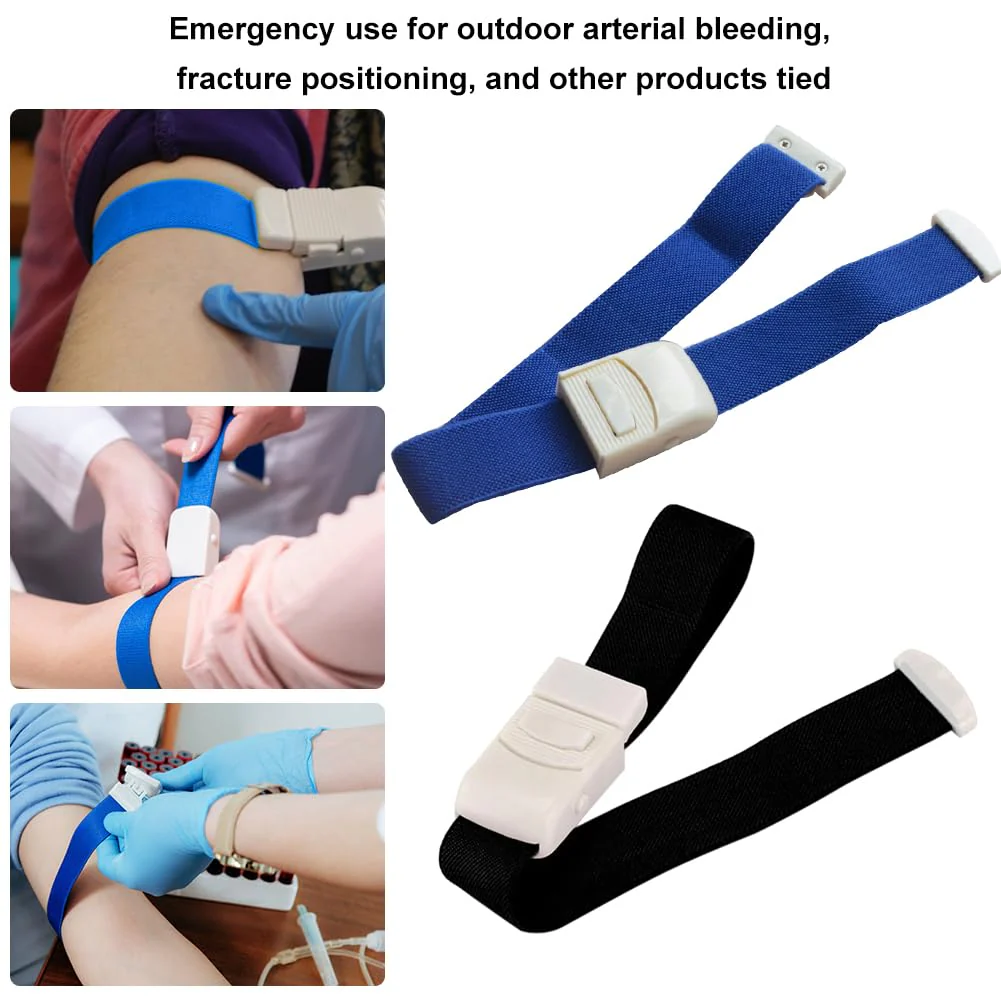 Vein Congestion, Tourniquet, Storage Hose, Tourniquet with Closure System with Instant Release, Tourniquet Medical, for Medical Emergency, Nurse, First Aid, Outdoor Black+blue - Image 3