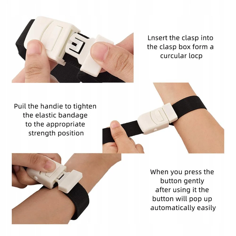 Vein Congestion, Tourniquet, Storage Hose, Tourniquet with Closure System with Instant Release, Tourniquet Medical, for Medical Emergency, Nurse, First Aid, Outdoor Black+blue - Image 4
