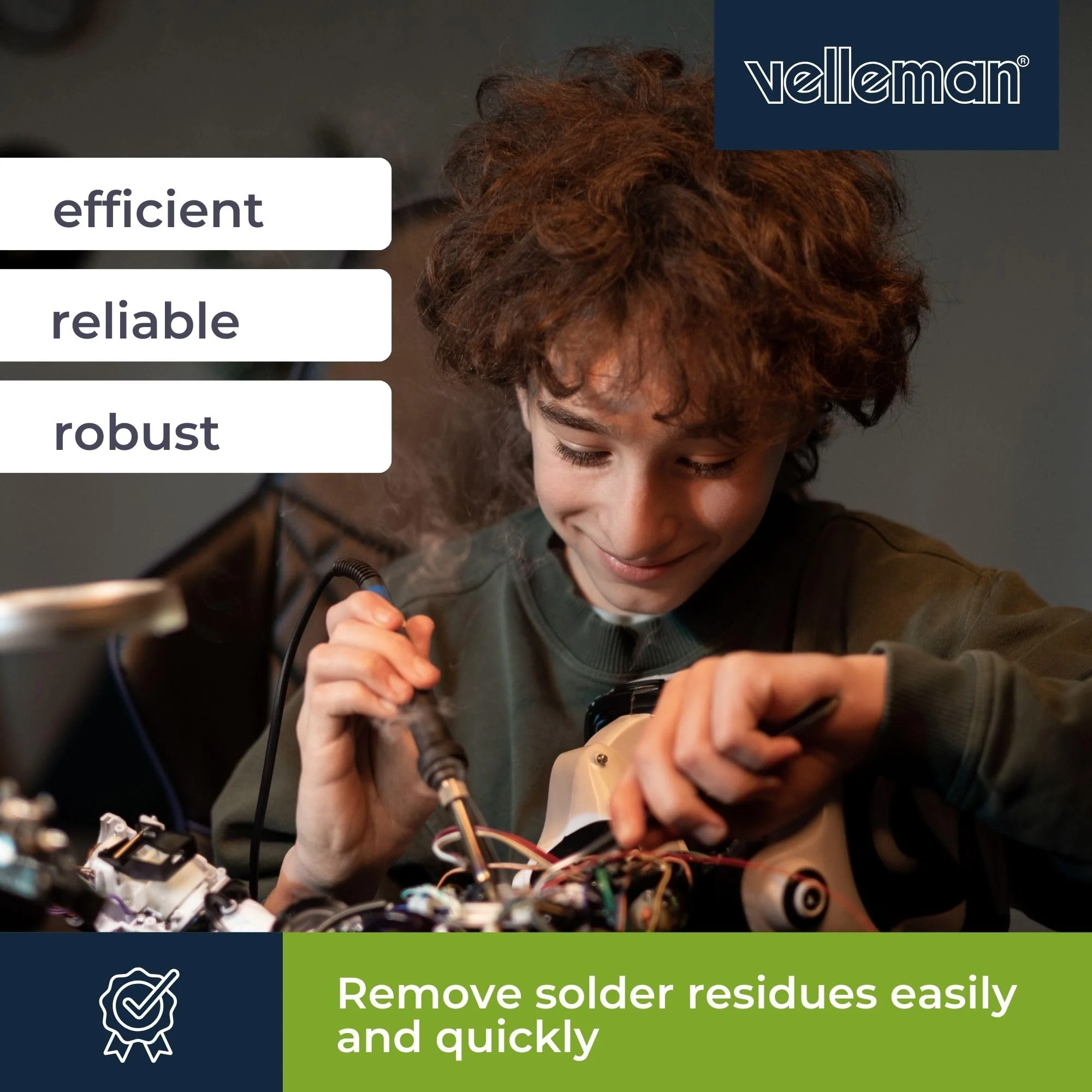 Velleman VTDESOL3 Vacuum De-Soldering Pump with Heater, 30 W, 240 V, Multi-Colour Single - Image 2