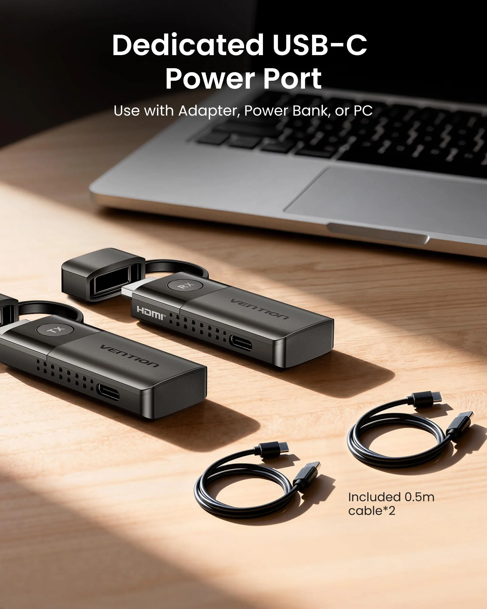 VENTION Mini Wireless HDMI Transmitter and Receiver 165FT/50M,4K Decode 1080P@60Hz Ultra HD Video Output, Plug&Play 5G for Video and Audio to Monitor from Monitor/Projector/TV - Image 6