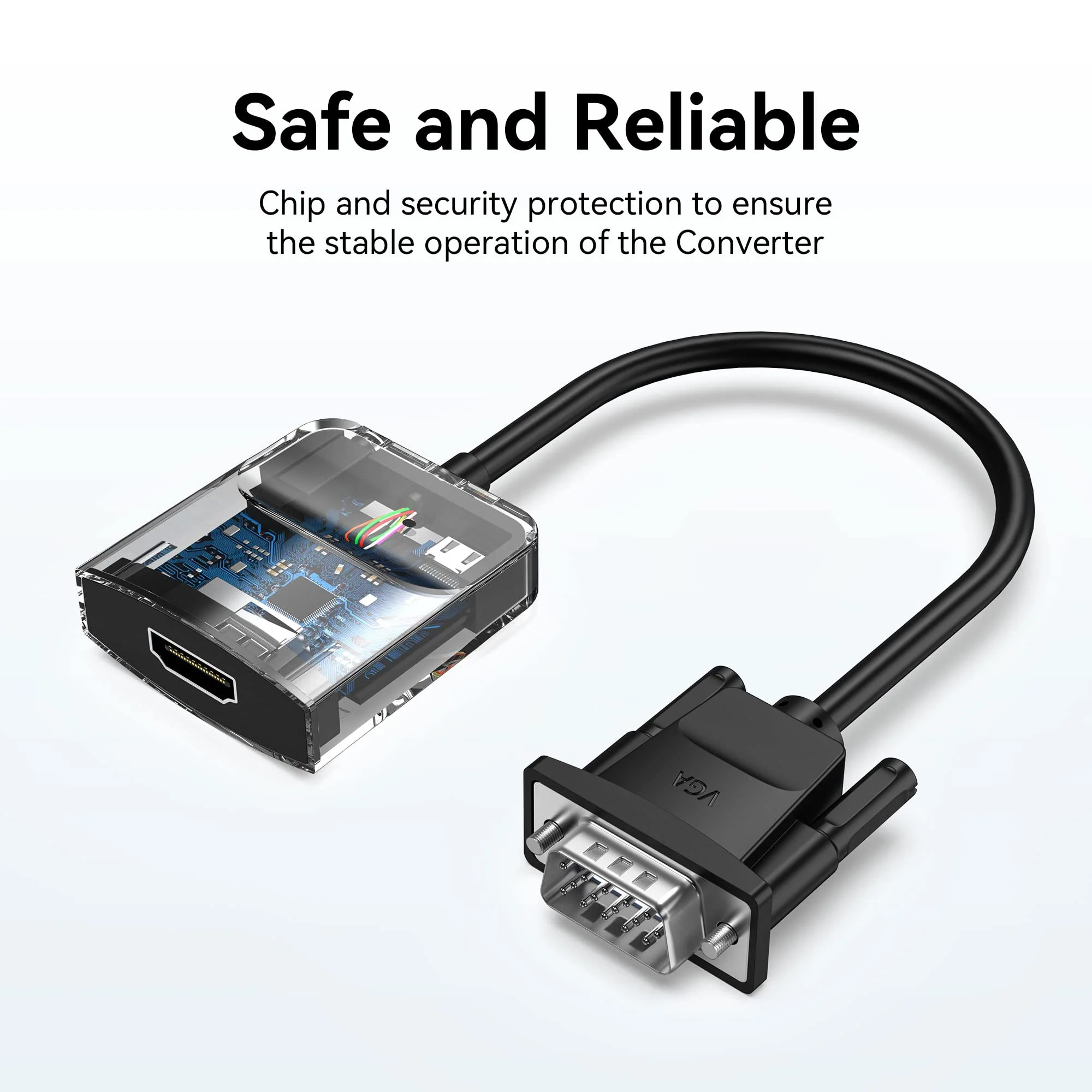 VENTION VGA to HDMI Adapter-1080P Video Dongle Adaptador VGA Converter with Audio Cable (1.5FT), Male to Female for PC,Monitor HDTV (Note: VGA to HDMI Only, Not Bi-Directional) 1.5FT - Image 6