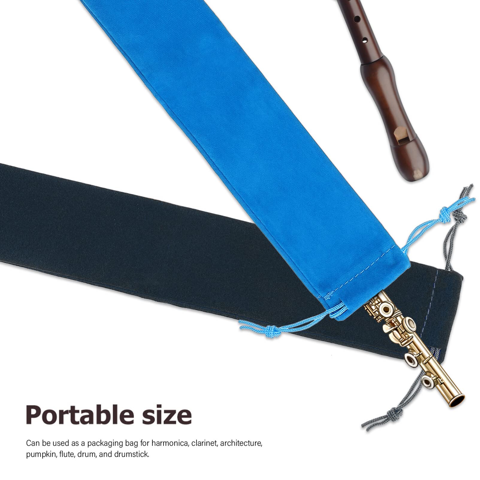 Vertical Flute Bag 10pcs Flute Storage Bag Piccolo Carry Bag Music Instrument Drawstring Pouch Portable Recorder Flute Case Bag for Vertical Flutes Recorders Recorder Bag - Image 4