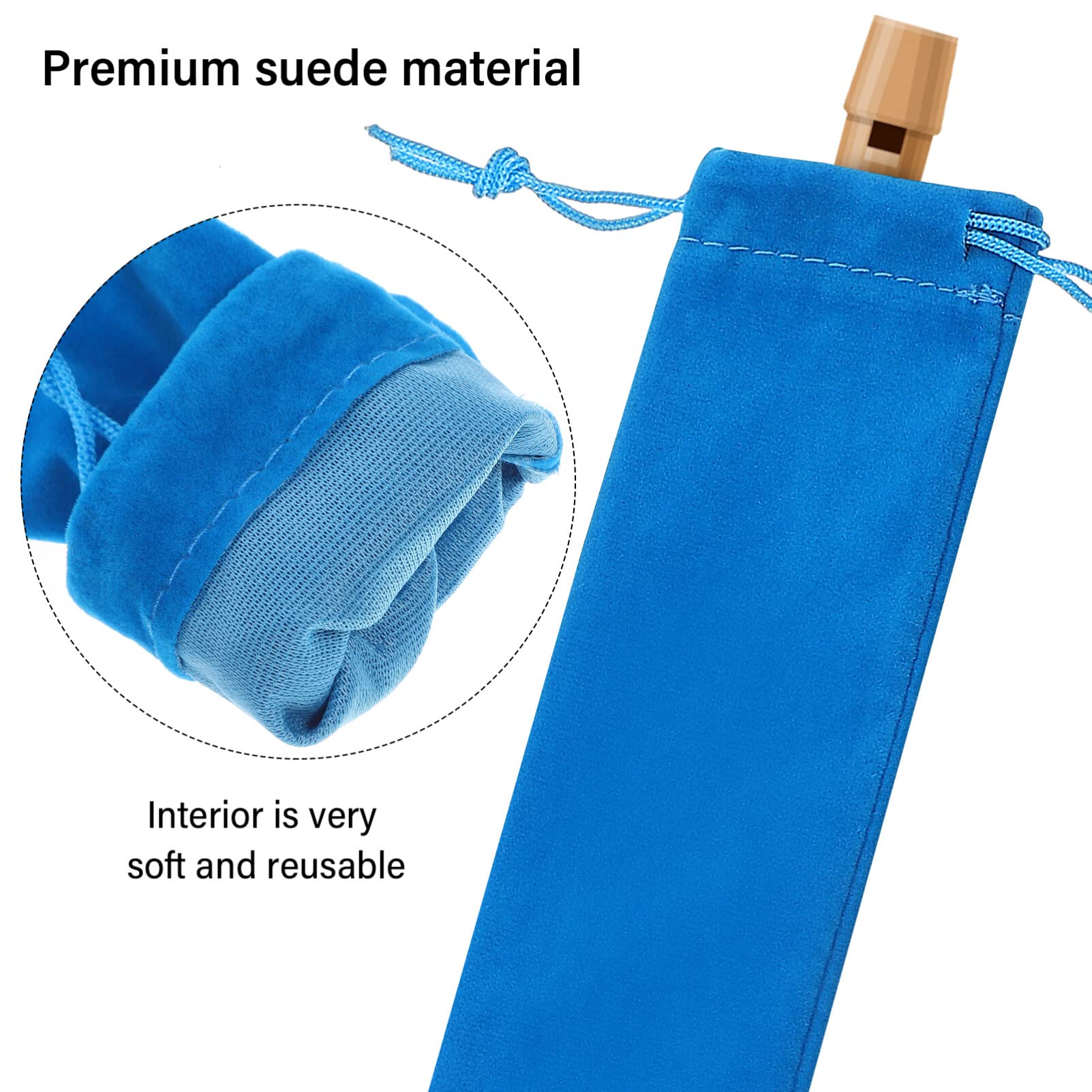 Vertical Flute Bag 10pcs Flute Storage Bag Piccolo Carry Bag Music Instrument Drawstring Pouch Portable Recorder Flute Case Bag for Vertical Flutes Recorders Recorder Bag - Image 6