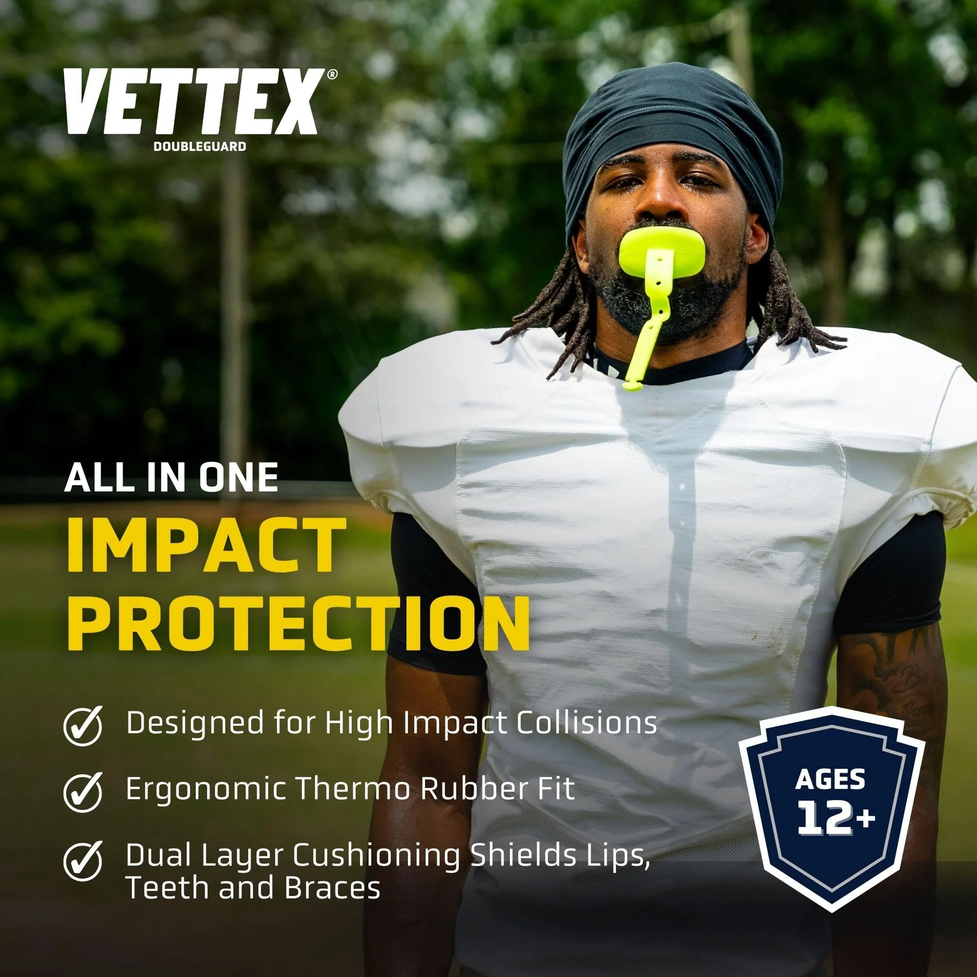Vettex Double Mouth Guard with Lip Protection, Cardinal (AC25-CD) Mouthguard - Image 2