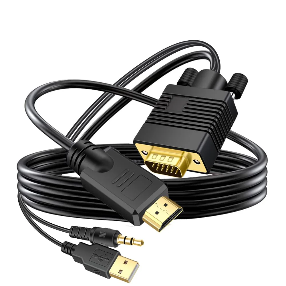 VGA (Sources) to HDMI(Display) Cable 3ft with Audio, VGA to HDMI Adapter Cable Compatible Well Witch Computer/Projector/Laptop to Monitor/TV, VGA Male to HDMI Male Converter Cord for Desktop - Image 2