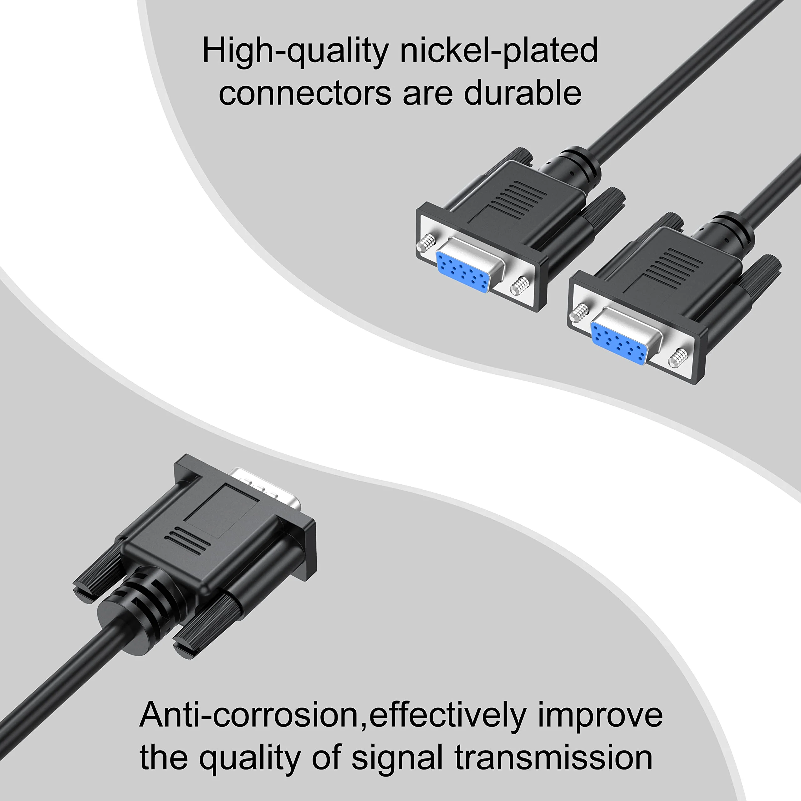 VGA Splitter Cable Dual VGA Monitor Y Cable 1 Male to 2 Female Adapter Converter Video Cable for Screen Duplication - Does NOT Show Separate Displays (No Screen Extension) 1FT VGA Y Cable (Black) - Image 8