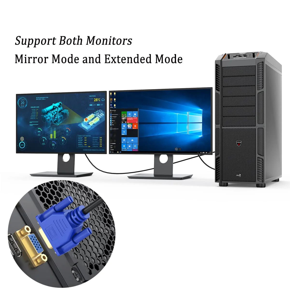 VGA to VGA Cable 10FT, VGA Cord for Computer Monitor Gold-Plated SVGA Cable 1080P HD15 Male to Male 1 - Image 5