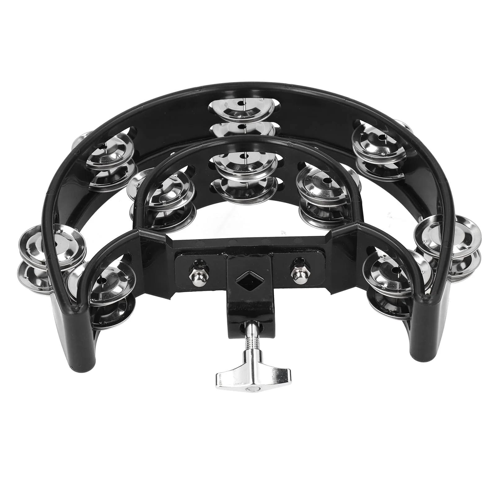VGEBY Drum Set Hi Hat, Hi Hat Tambourine Drum Set Multifunctional Hand Bell Rattle Loose Double Row Bells Tambourine for for Mounted - Image 7