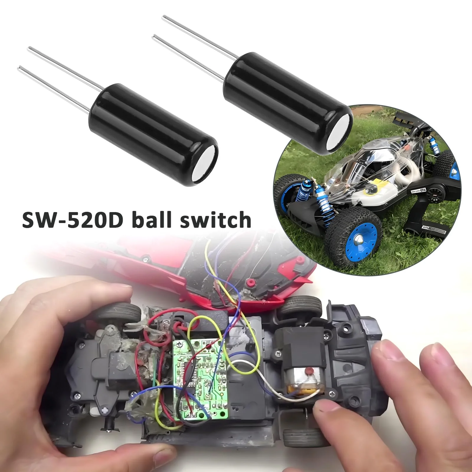 VGOL Ball Angle Tilt Vibration Switch SW-520D Ball Switch Tilt Sensor Switch 22.2 x 5.2 mm for Small Household Appliances Sports Equipment Black Pack of 20 - Image 3