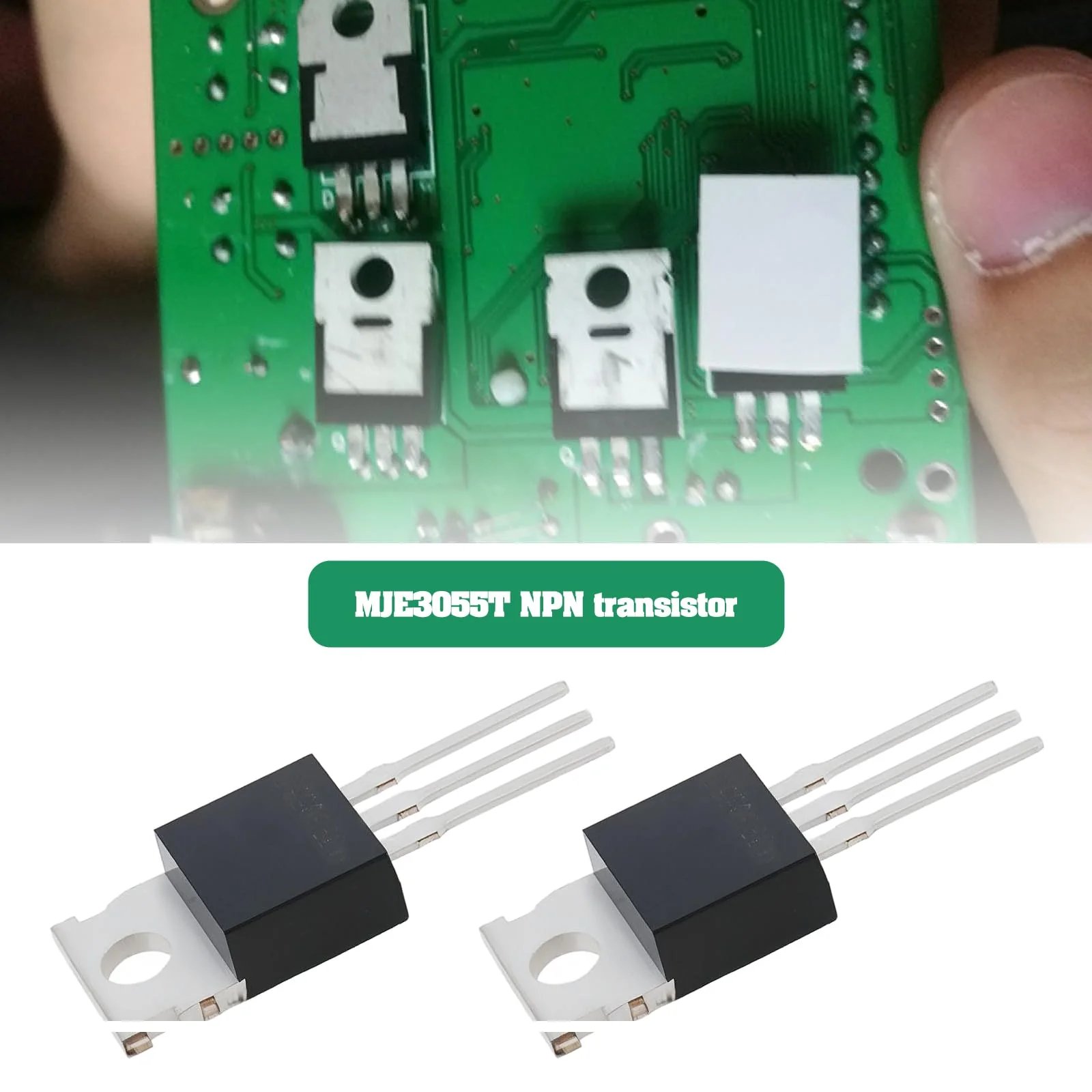 VGOL MJE3055T NPN Transistor TO-220 10A 60V 75W 29 x 9.7mm for Power Circuit and General Purpose Amplifier NPN Semiconductor Switch Black Pack of 20 - Image 2