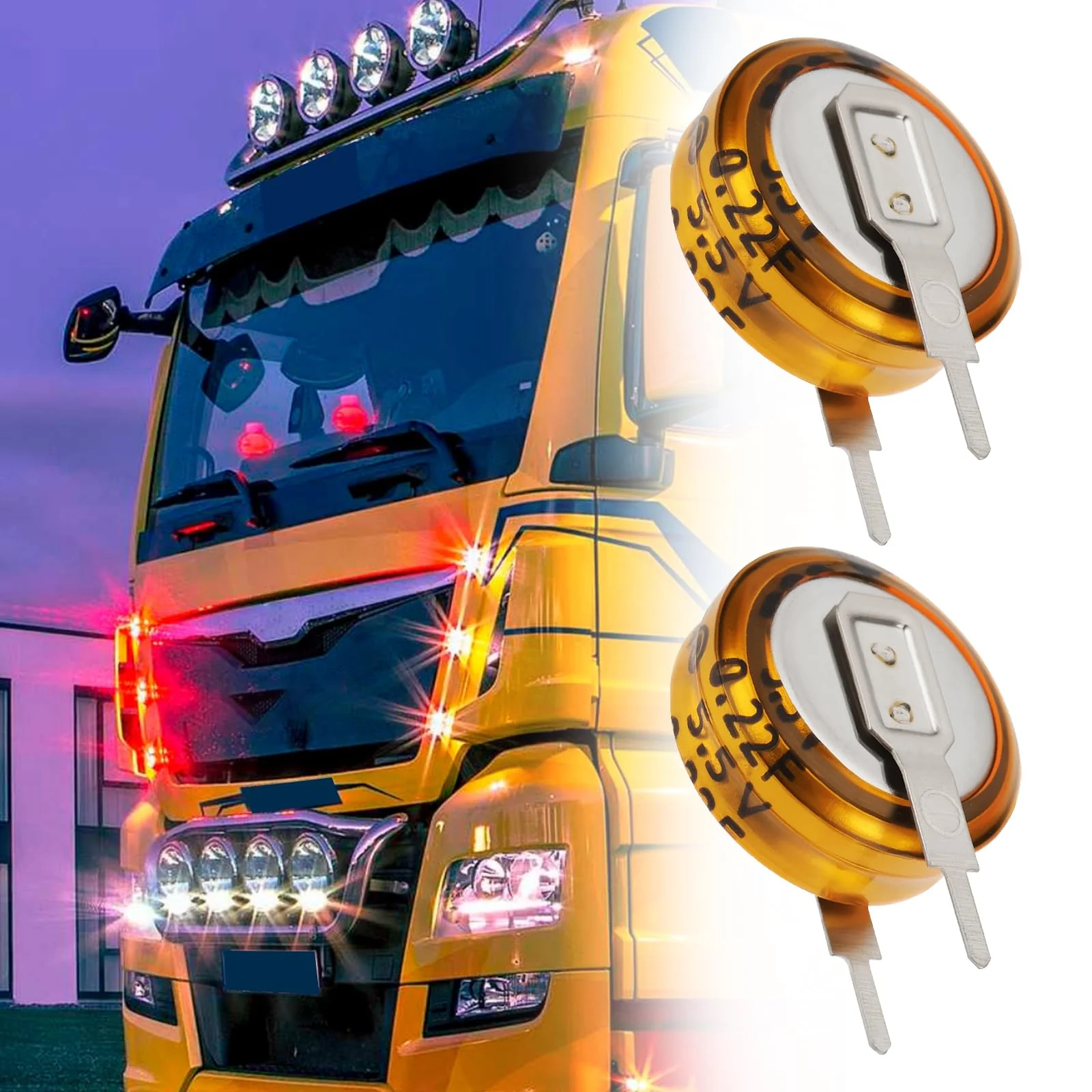 VGOL Pack of 4 0.22F 5.5V Super Capacitor Pitch 5mm Button Capacity Suitable for Truck Lighting Appliances Power Tools - Image 3