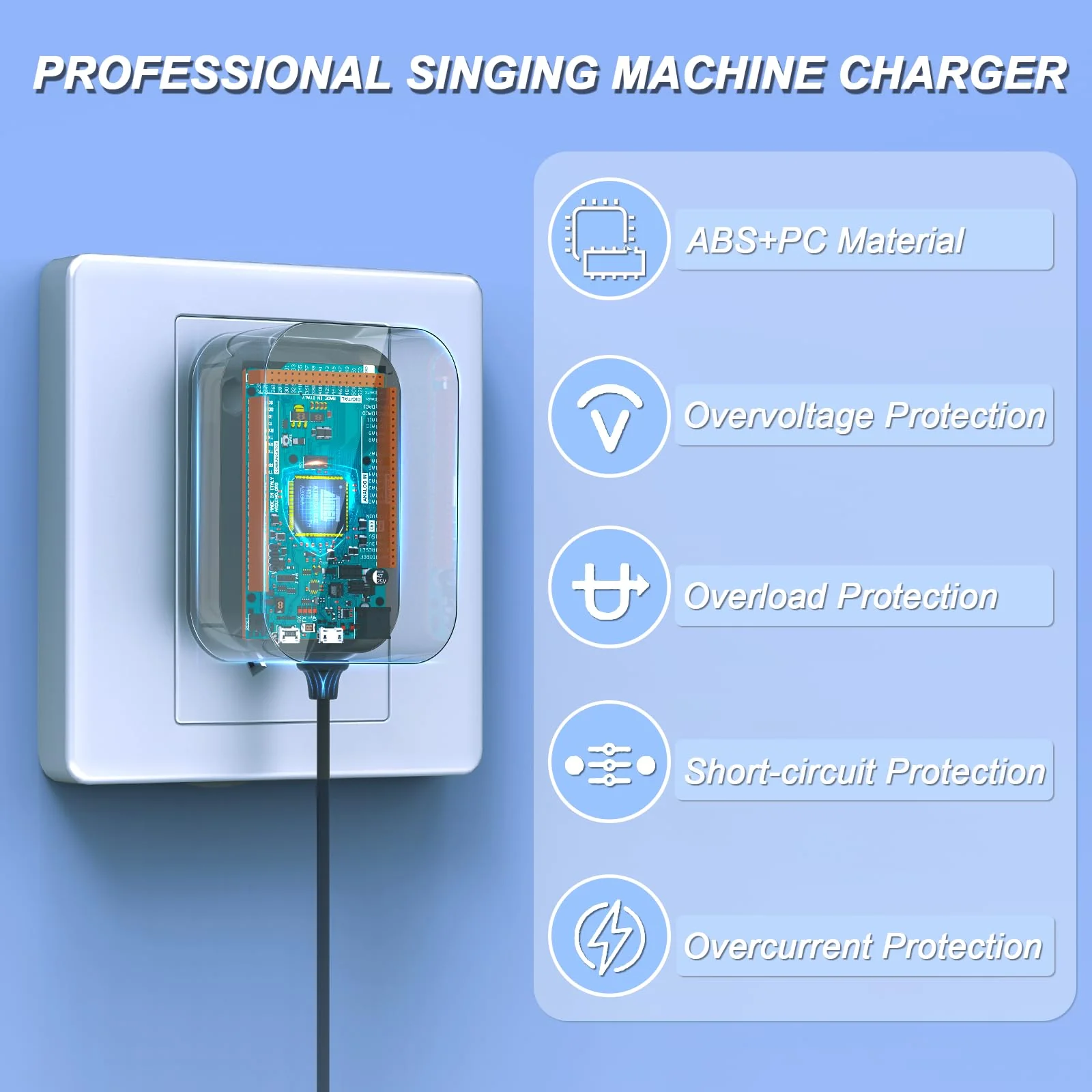 VHBW Karaoke Charger Replacement for Singing Machine SML-385 SML385 SML385W SML385BTW SML385BTBK SML385UBK IN-385W SML625BTBK CD G Player BT Karaoke GKYPS0200058US1 5.8V Power Adapter - Image 5