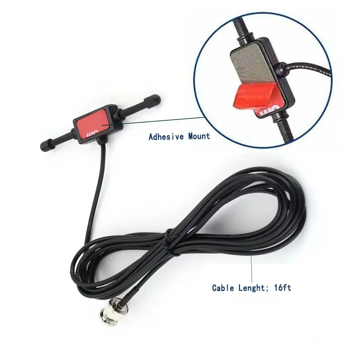 VHF UHF Car Truck Police Scanner Adhesive Mount 16ft Antenna Vehicle Ham Radio Amateur Radio Mobile Scanner BNC Male Compatible with Uniden Bearcat Whistler Radio Shack Radio Scanner - Image 2