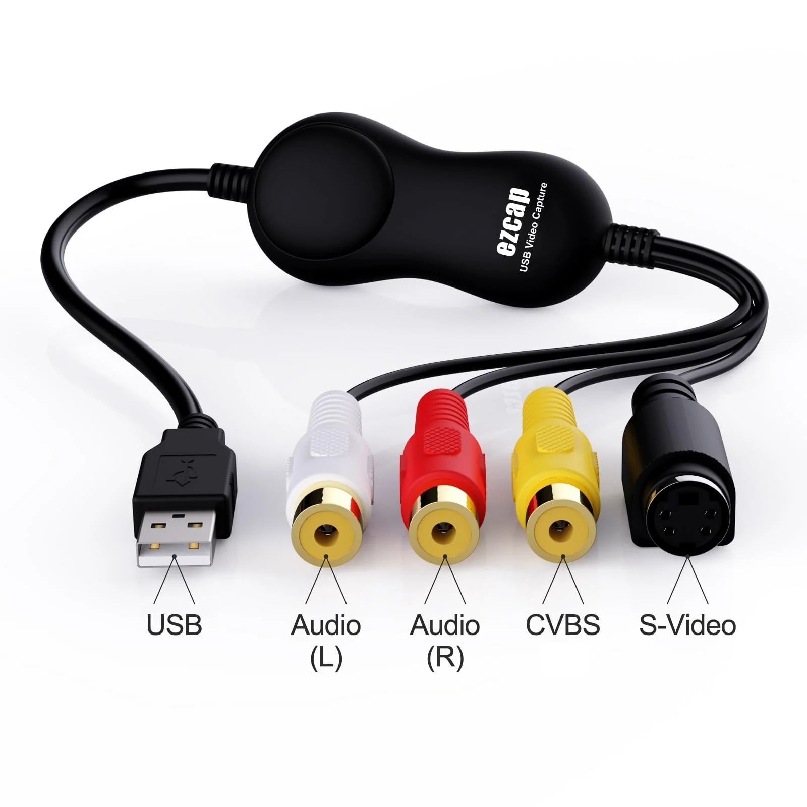 VHS to Digital Converter, RCA to USB 2.0 Video Capture Card, Convert VHS, VCR, Hi8, Camcorder to Digital, Supports CVBS and S-Video Input, Compatible with Windows, Mac, Linux, H.264 Format - Image 2