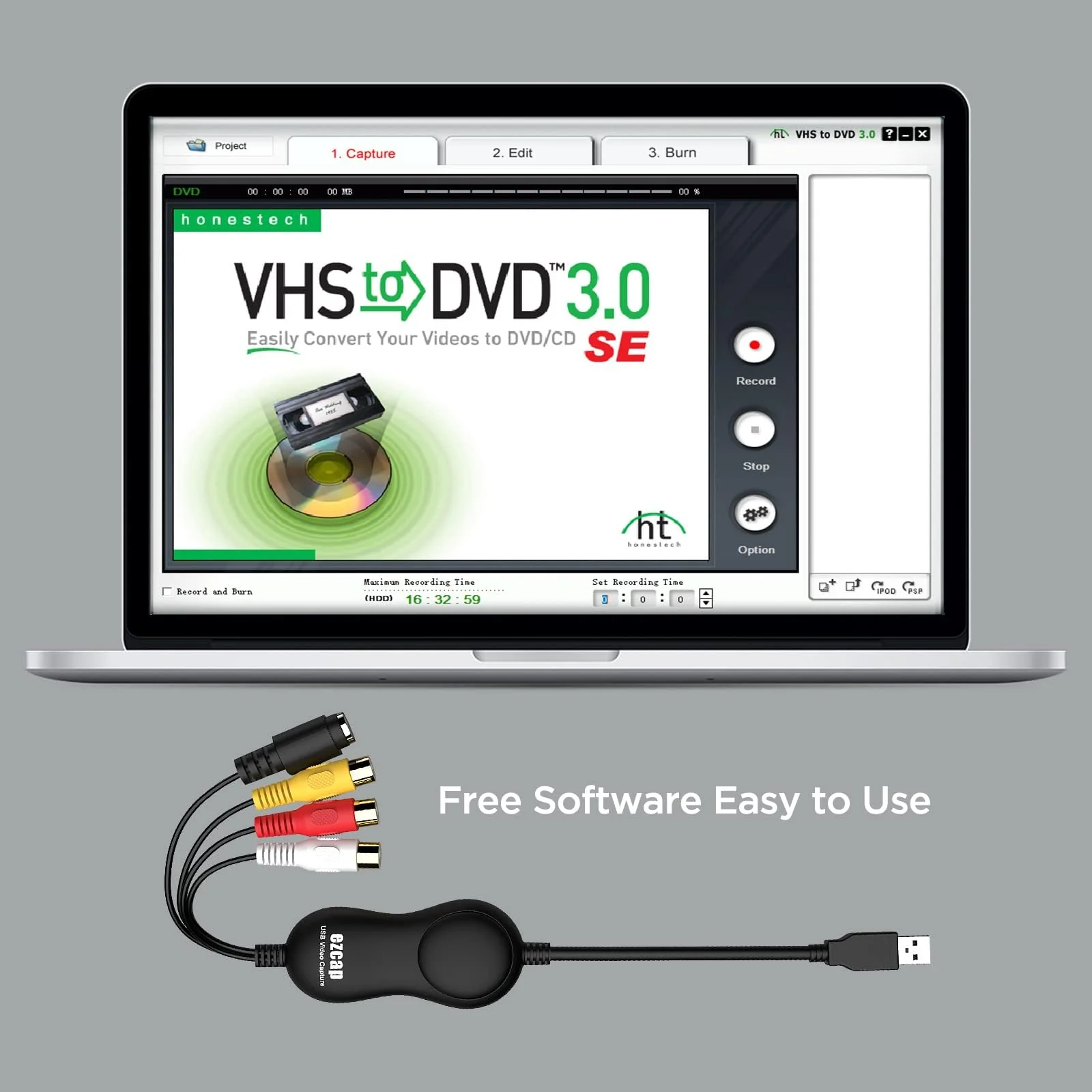 VHS to Digital Converter, RCA to USB 2.0 Video Capture Card, Convert VHS, VCR, Hi8, Camcorder to Digital, Supports CVBS and S-Video Input, Compatible with Windows, Mac, Linux, H.264 Format - Image 5
