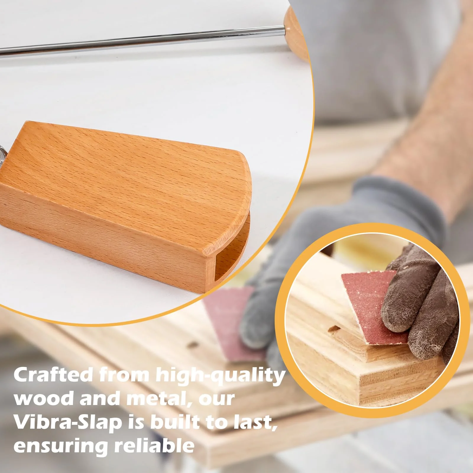 Vibraslap, Percussion Instrument, Latin Hand Percussion Instrument, Easy to Use Handheld Rattling Sound Effect for Musicians, Bands, and Studios - Image 5
