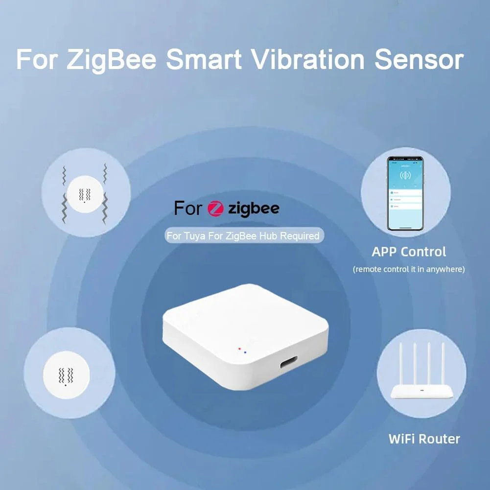 Vibration Sensor for Tuya Zig-bee Smart Vibration Sensor Tilt Sensor Real Time Monitoring Alarm Adjustable Sensitivity 40 x 40 x 13 mm - Image 4